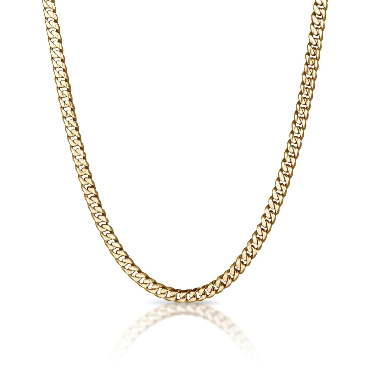 6mm Cuban Link Chain Necklace - 14K Gold Plated Stainless Steel - Maximum Velocity Sports