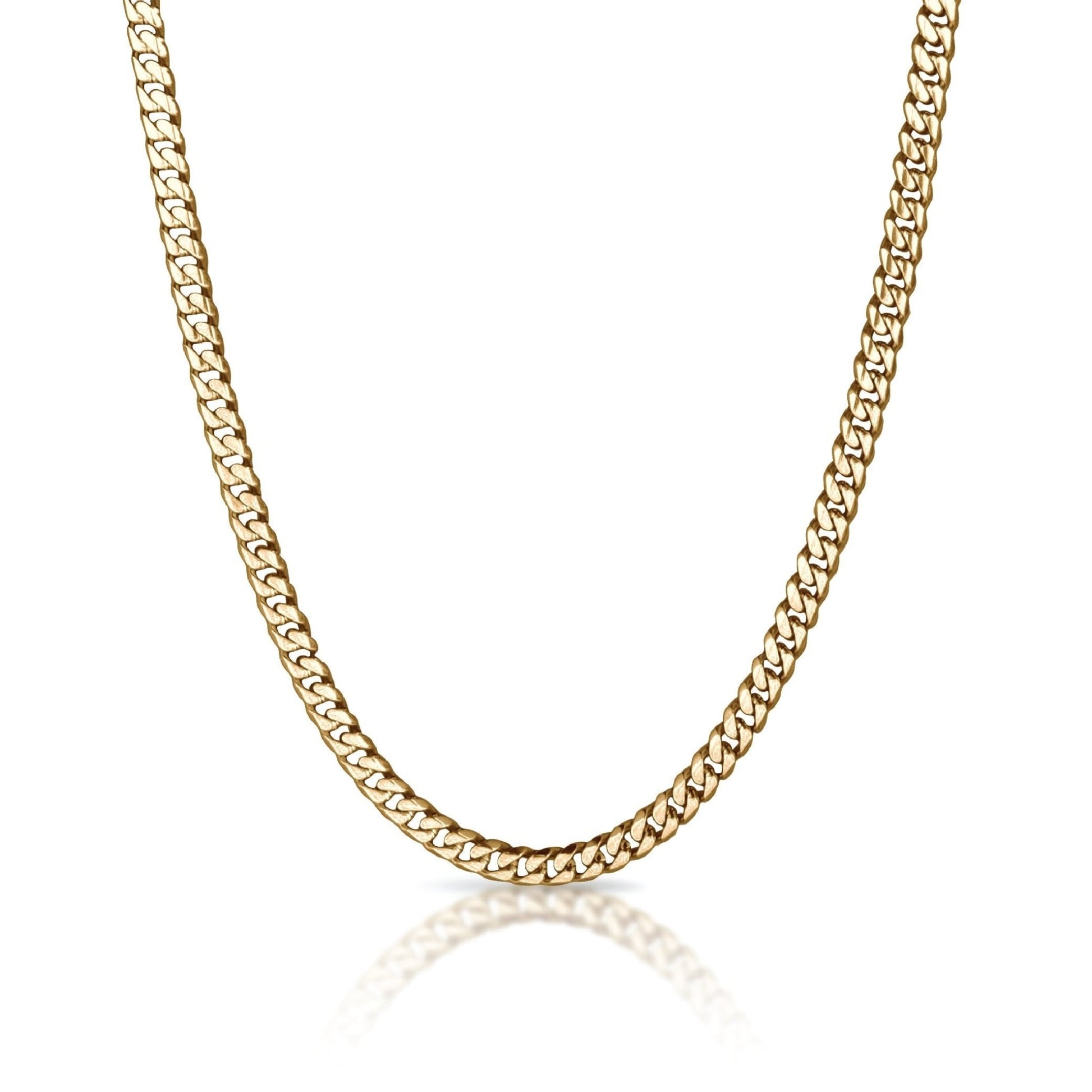 6mm Cuban Link Chain Necklace - 14K Gold Plated Stainless Steel - Maximum Velocity Sports