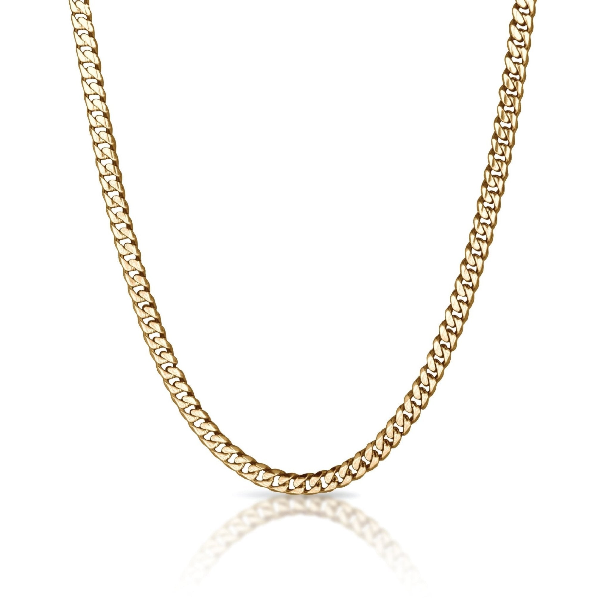 6mm Cuban Link Chain Necklace - 14K Gold Plated Stainless Steel - Maximum Velocity Sports