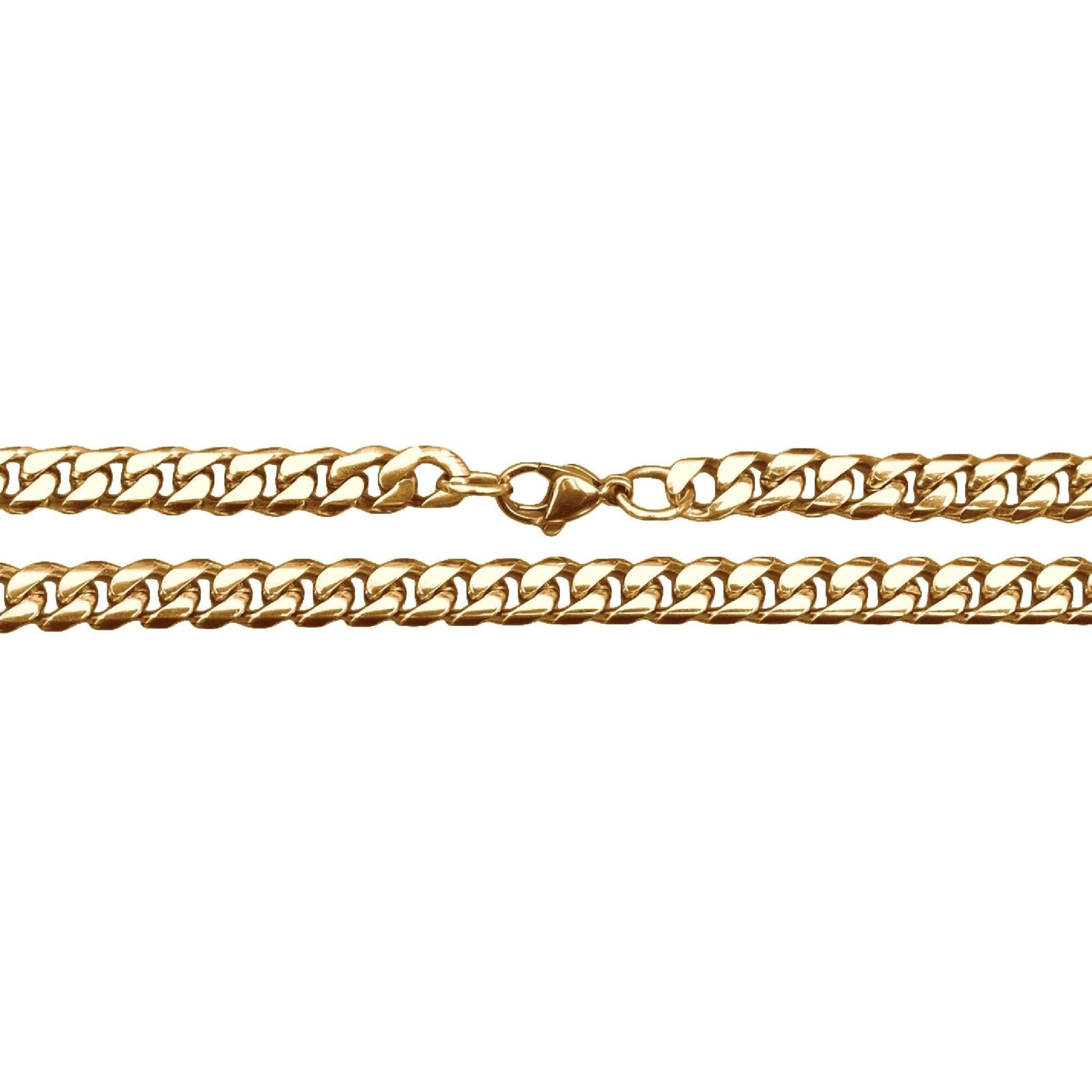 6mm Cuban Link Chain Necklace - 14K Gold Plated Stainless Steel - Maximum Velocity Sports