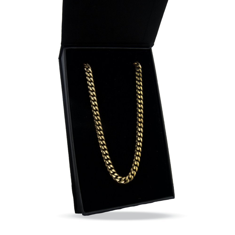 6mm Cuban Link Chain Necklace - 14K Gold Plated Stainless Steel - Maximum Velocity Sports