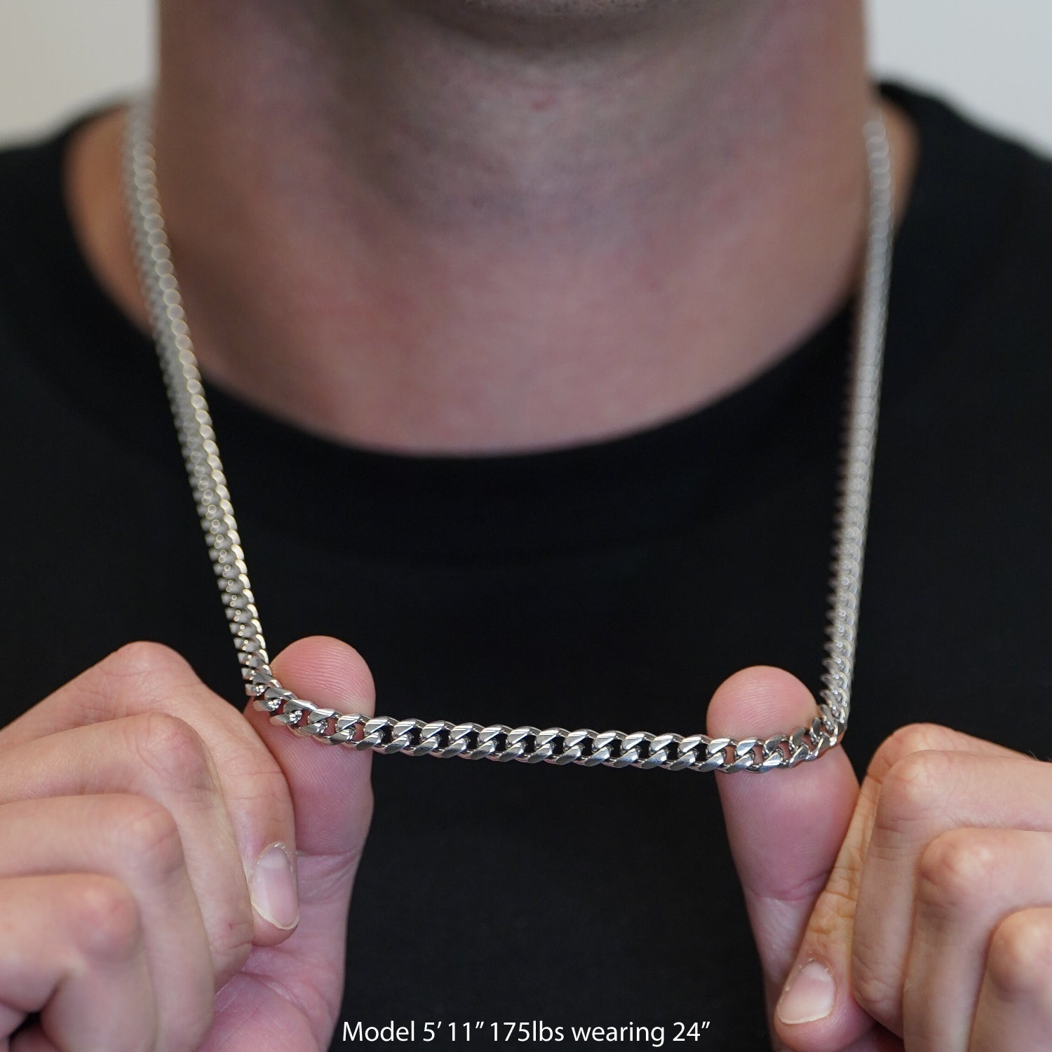 6mm Cuban Link Chain Necklace - Stainless Steel - Maximum Velocity Sports
