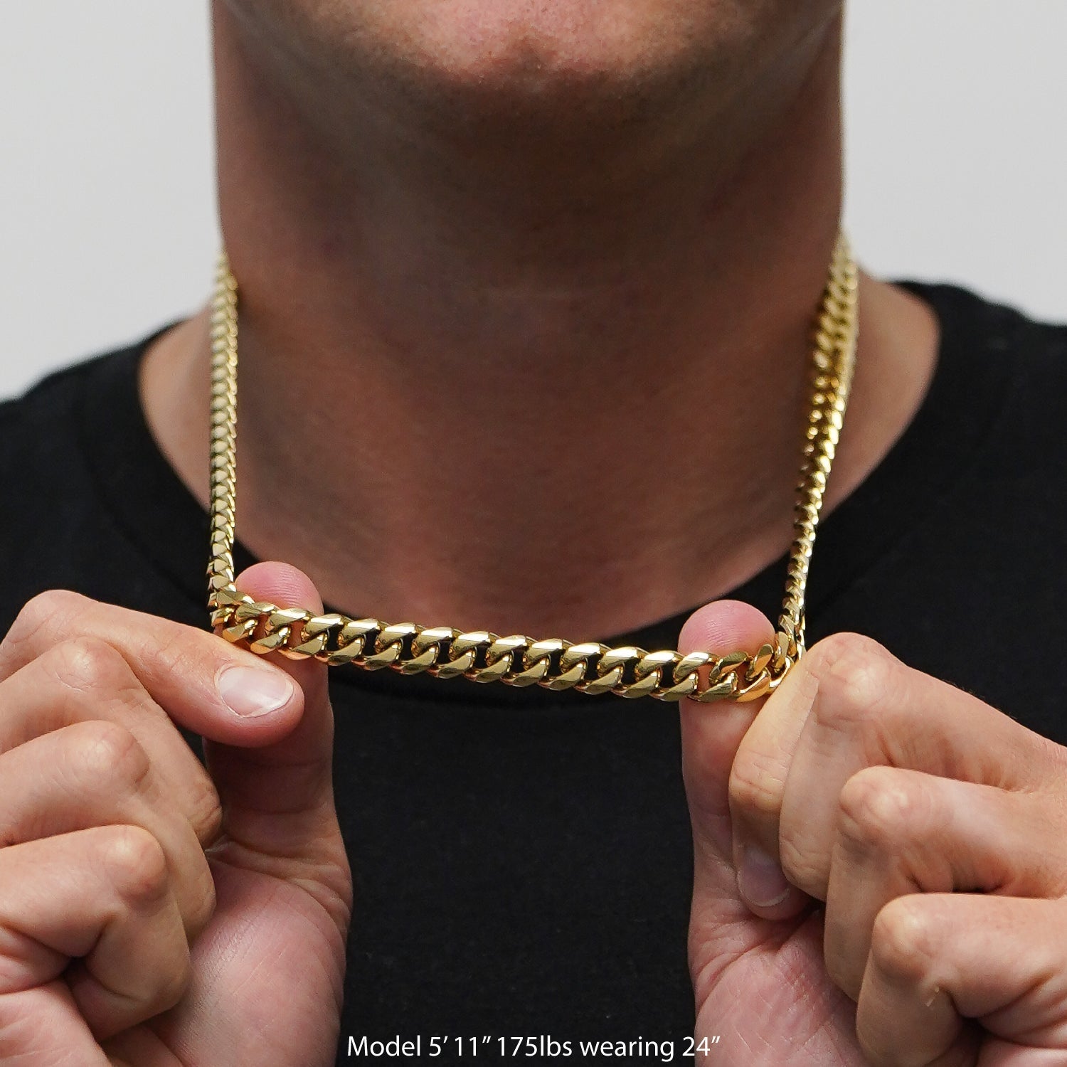 9mm Cuban Link Chain Necklace - 14K Gold Plated Stainless Steel - Maximum Velocity Sports
