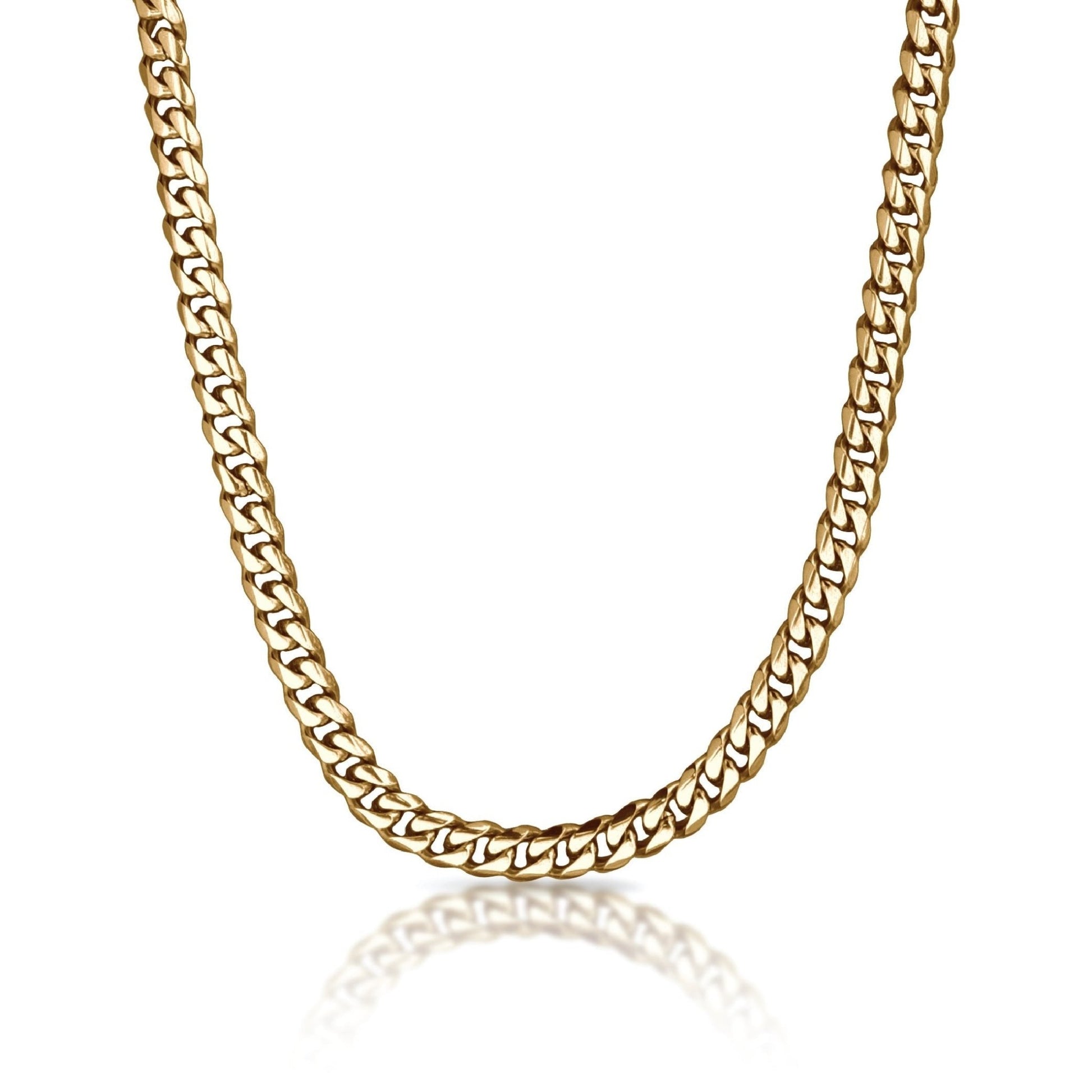 9mm Cuban Link Chain Necklace - 14K Gold Plated Stainless Steel - Maximum Velocity Sports