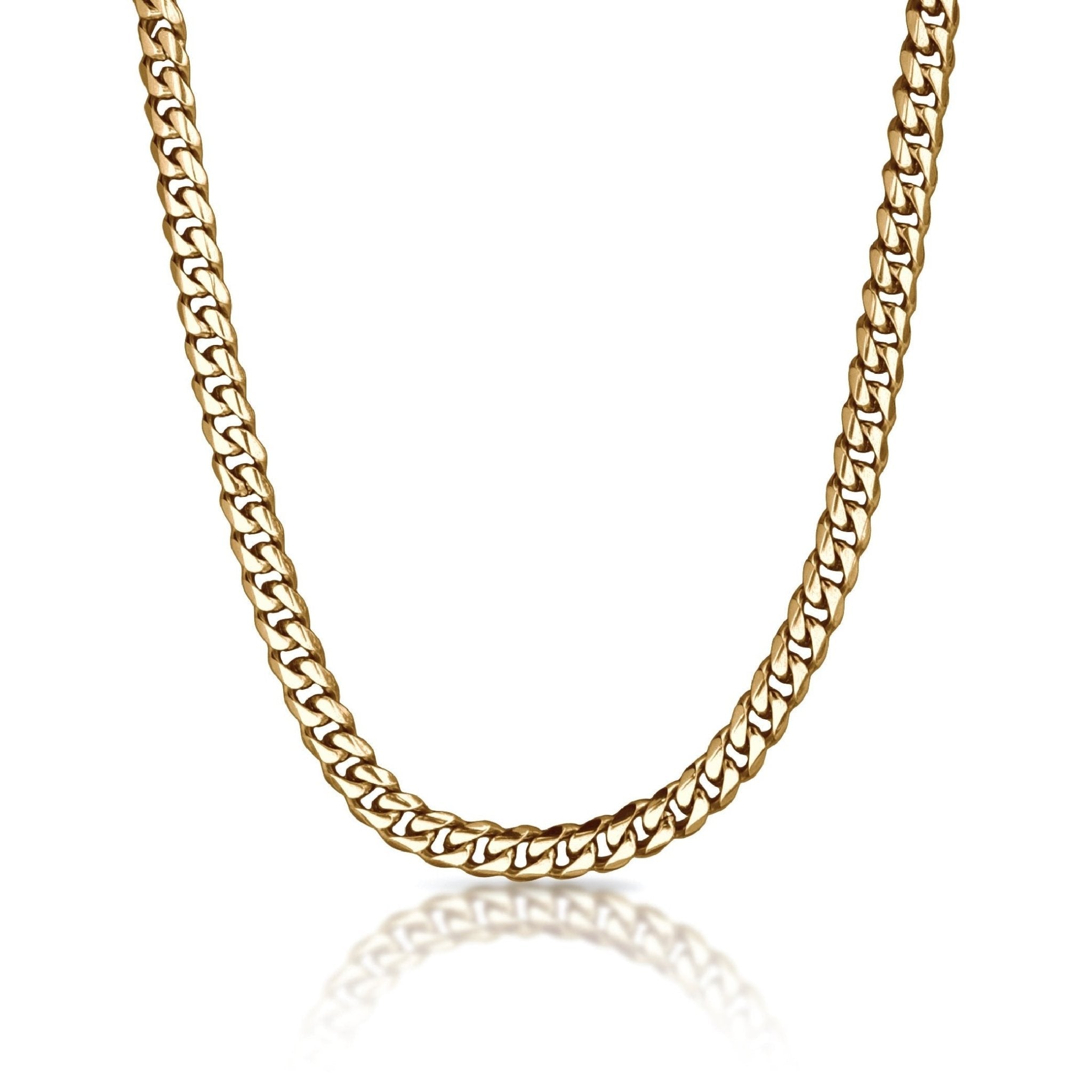 9mm Cuban Link Chain Necklace - 14K Gold Plated Stainless Steel - Maximum Velocity Sports