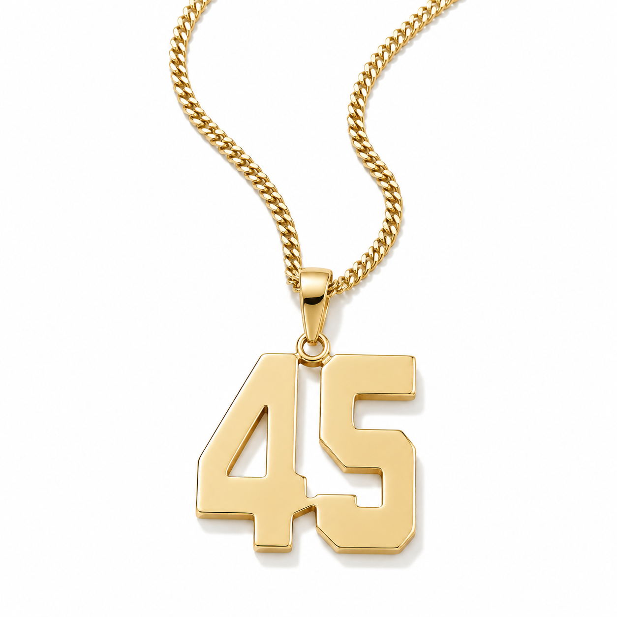 Jersey Number Necklace | Gold Stainless Steel