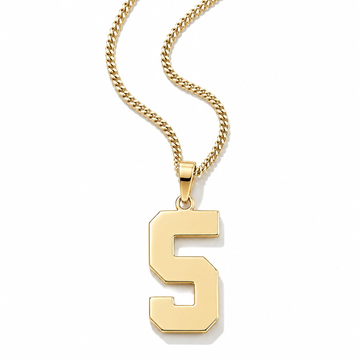 Jersey Number Necklace | Gold Stainless Steel