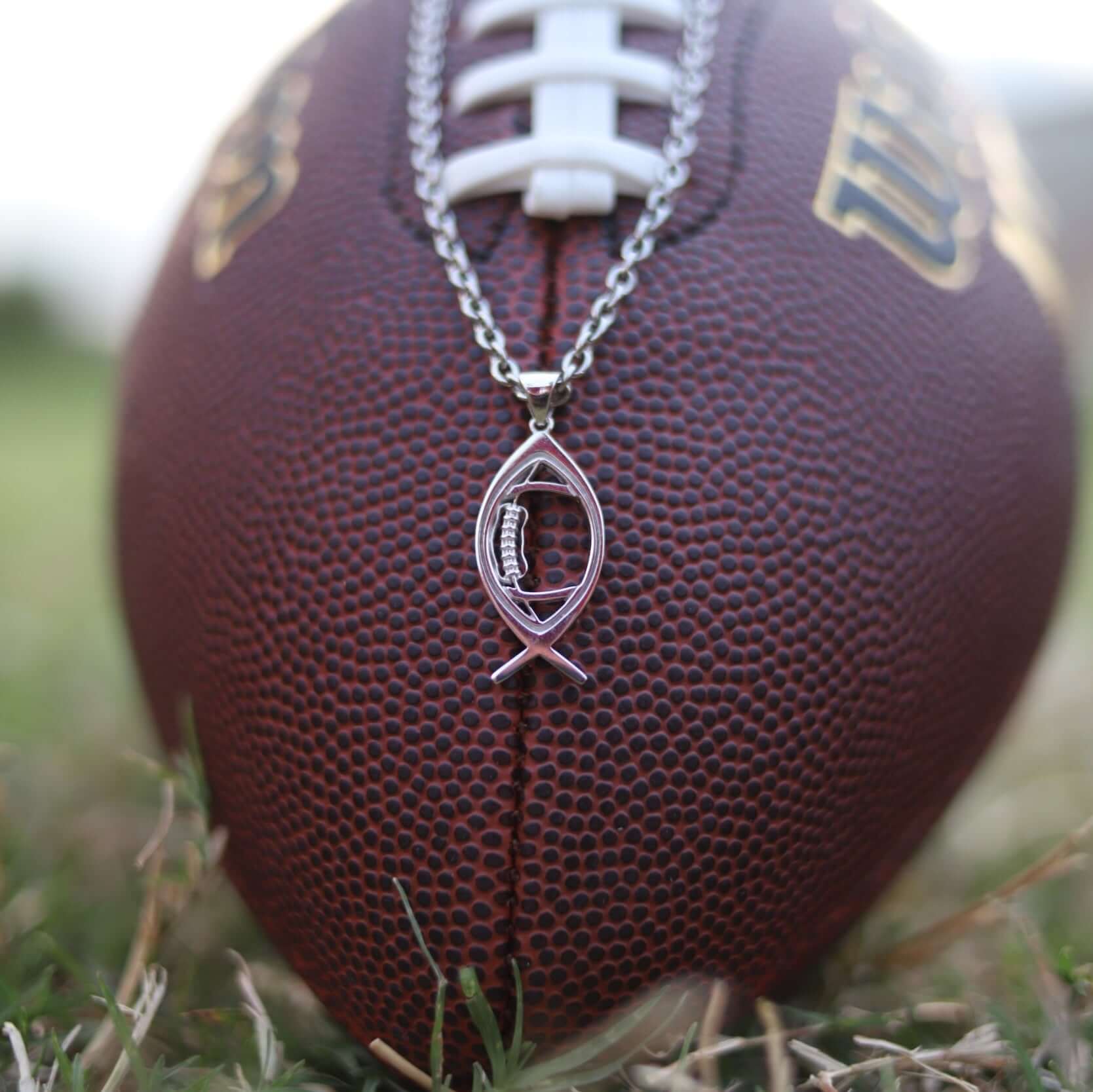 Christian Ichthys Football Necklace - Maximum Velocity Sports