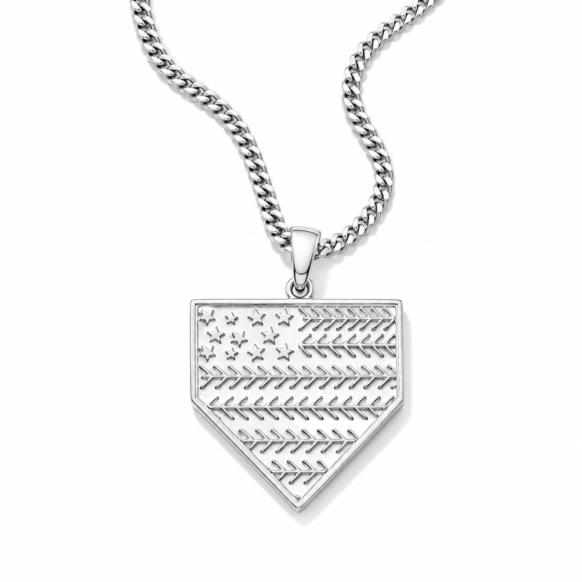American Flag Home Plate Necklace