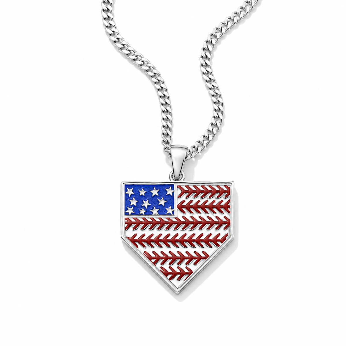 American Flag Home Plate Necklace