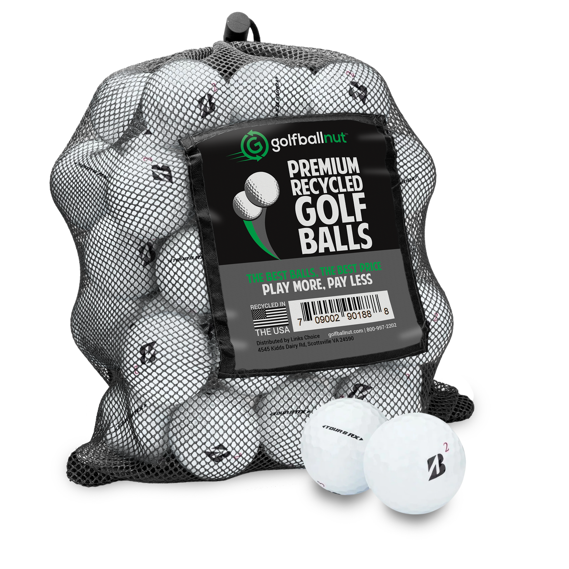 Used Bridgestone Tour Mix Golf Balls - Mesh Bag - Maximum Velocity Sports