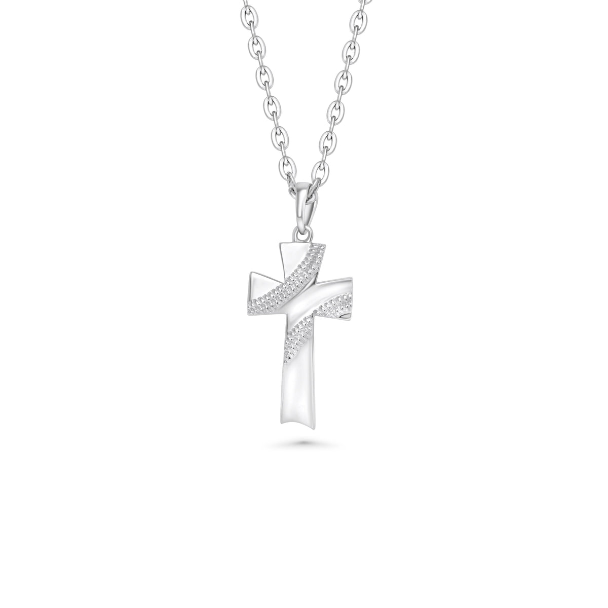 Baseball Stitch Solid Cross Necklace