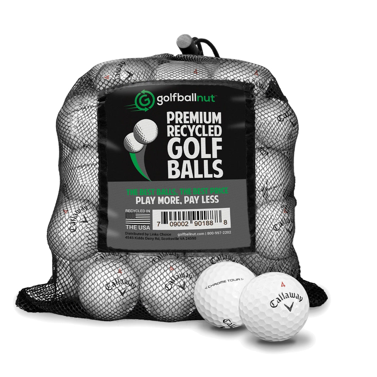 Used Callaway Chrome Tour Golf Balls - Dozen & Mesh Bags