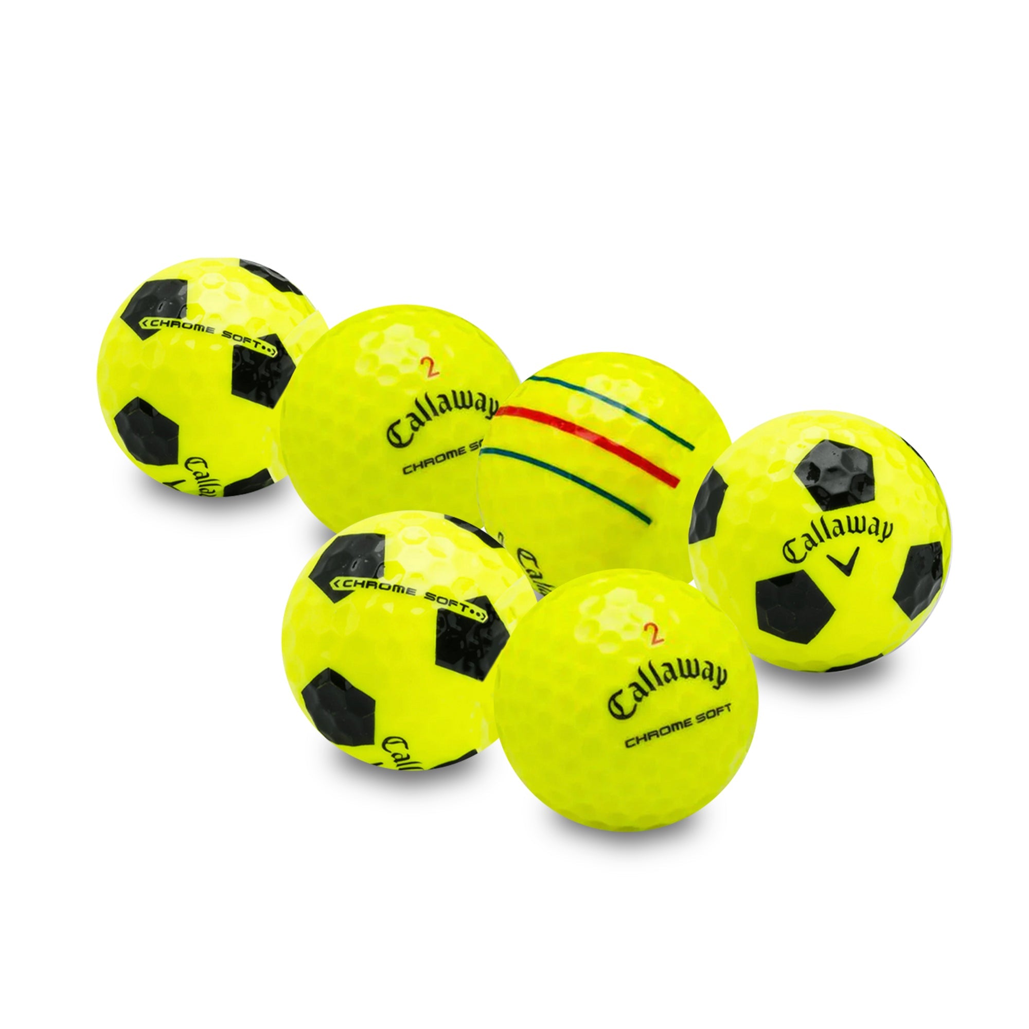 Recycled Mix Yellow Callaway Graphic Balls –  48 Count - Maximum Velocity Sports