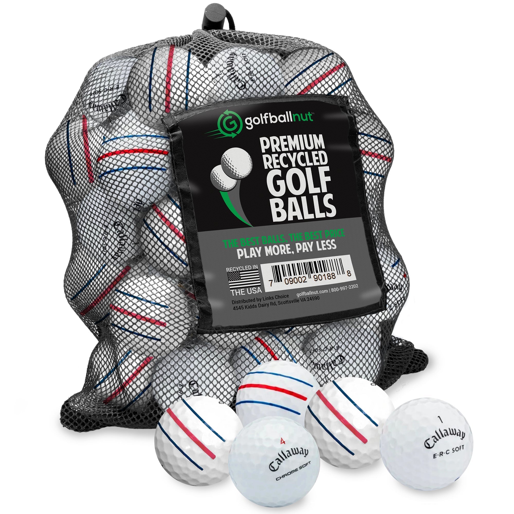 Recycled Callaway Triple Track Mix Mesh Bag – 48 Count - Maximum Velocity Sports
