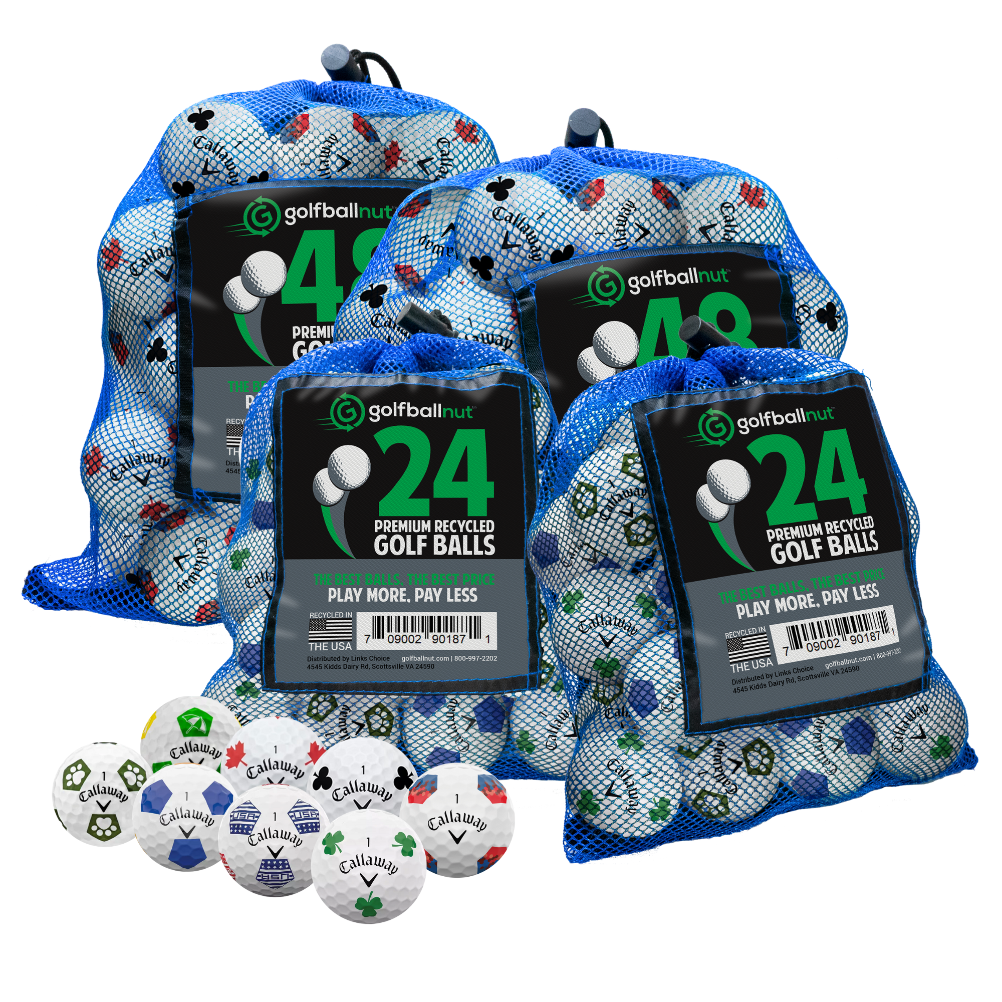 Used Callaway Chromesoft Truvis Mix Golf Balls - Bulk Mesh Bags - Maximum Velocity Sports