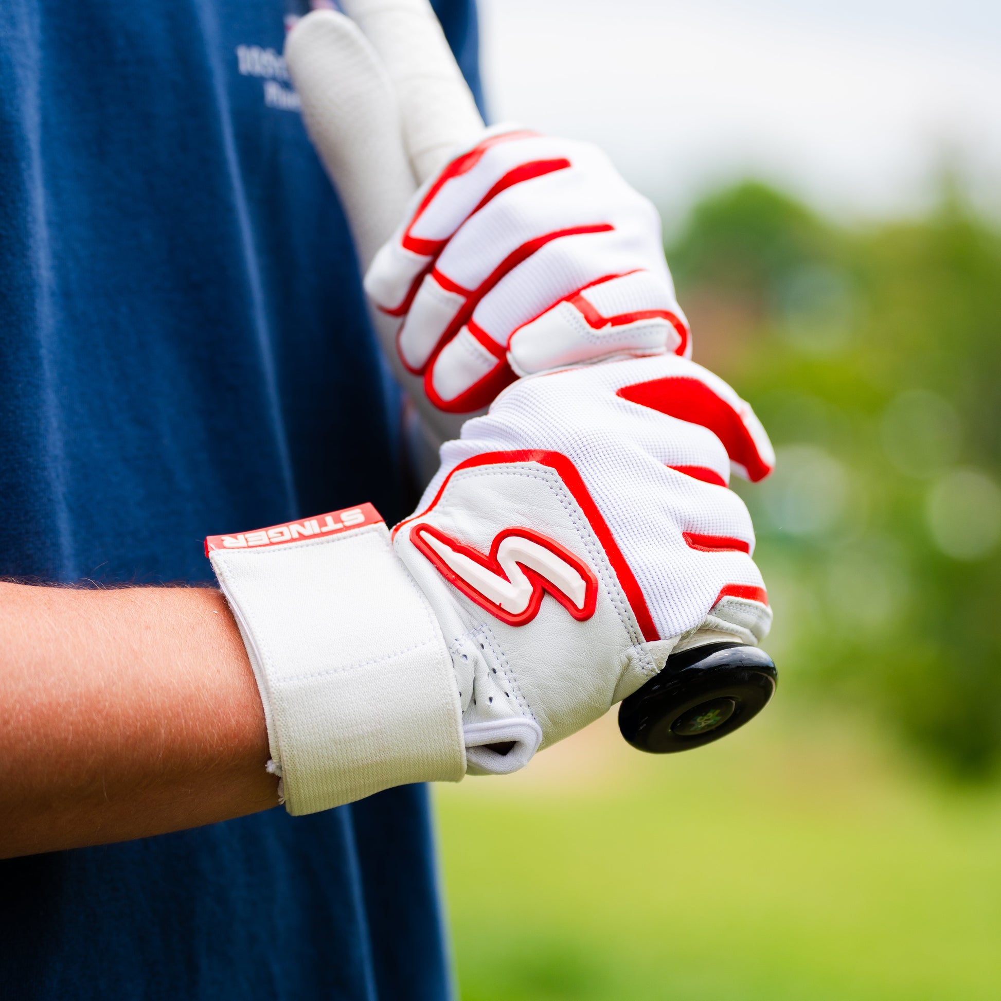 Winder Series Batting Gloves - Red & White - Maximum Velocity Sports