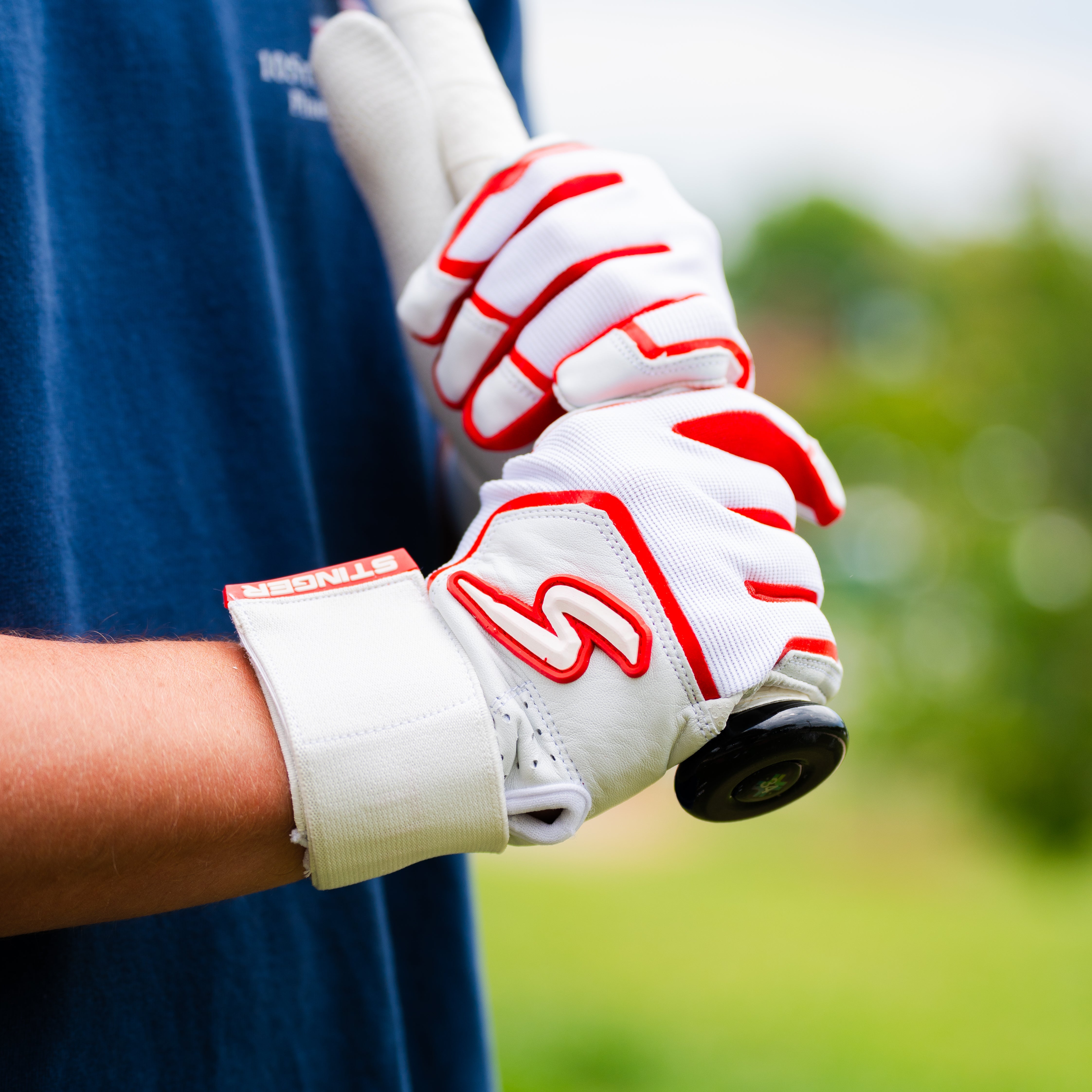 Winder Series Batting Gloves - Red & White - Maximum Velocity Sports