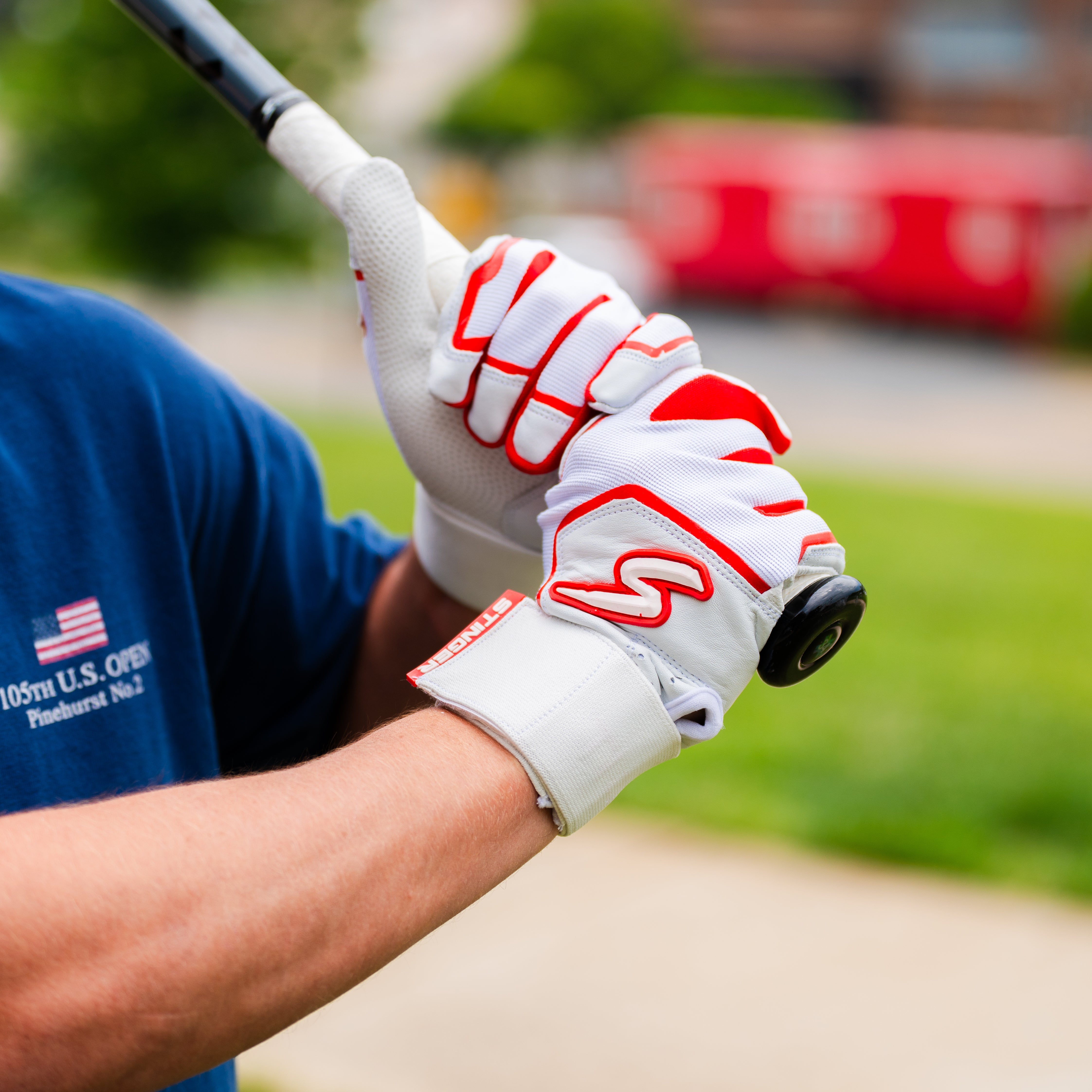 Winder Series Batting Gloves - Red & White - Maximum Velocity Sports
