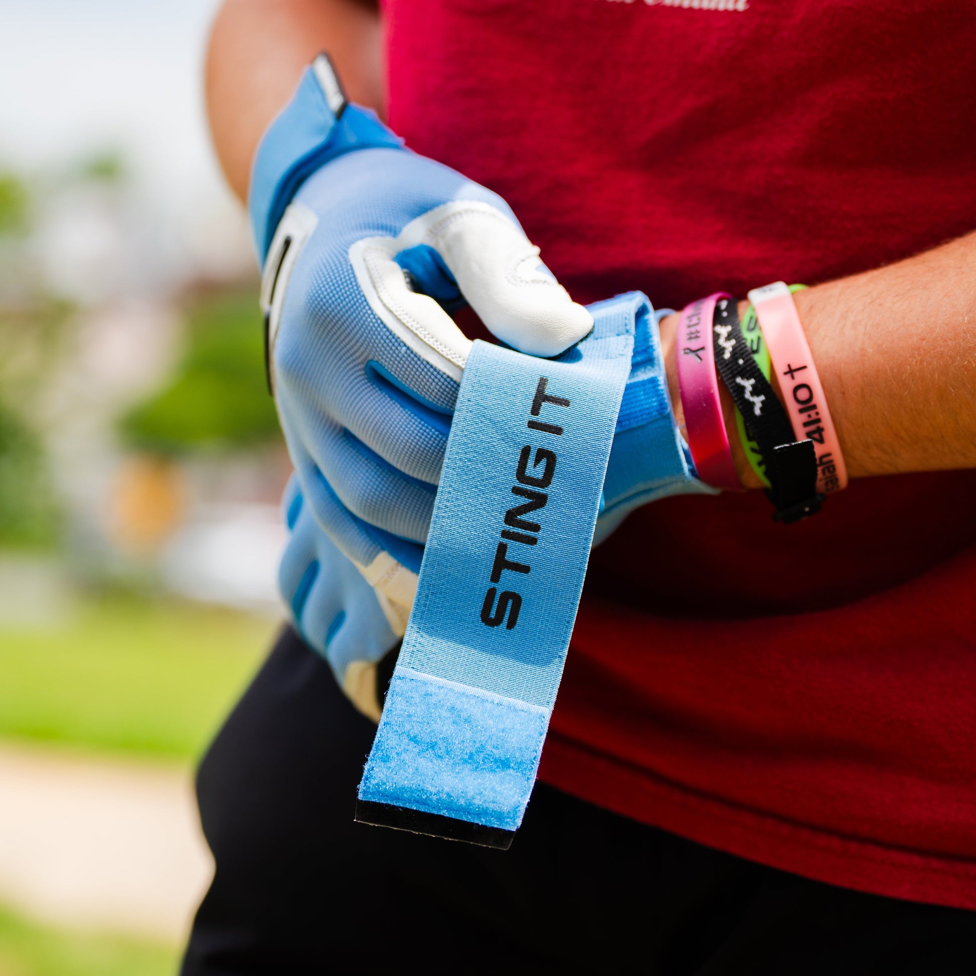 Winder Series Batting Gloves - Columbia Blue/White & Graphite - Maximum Velocity Sports