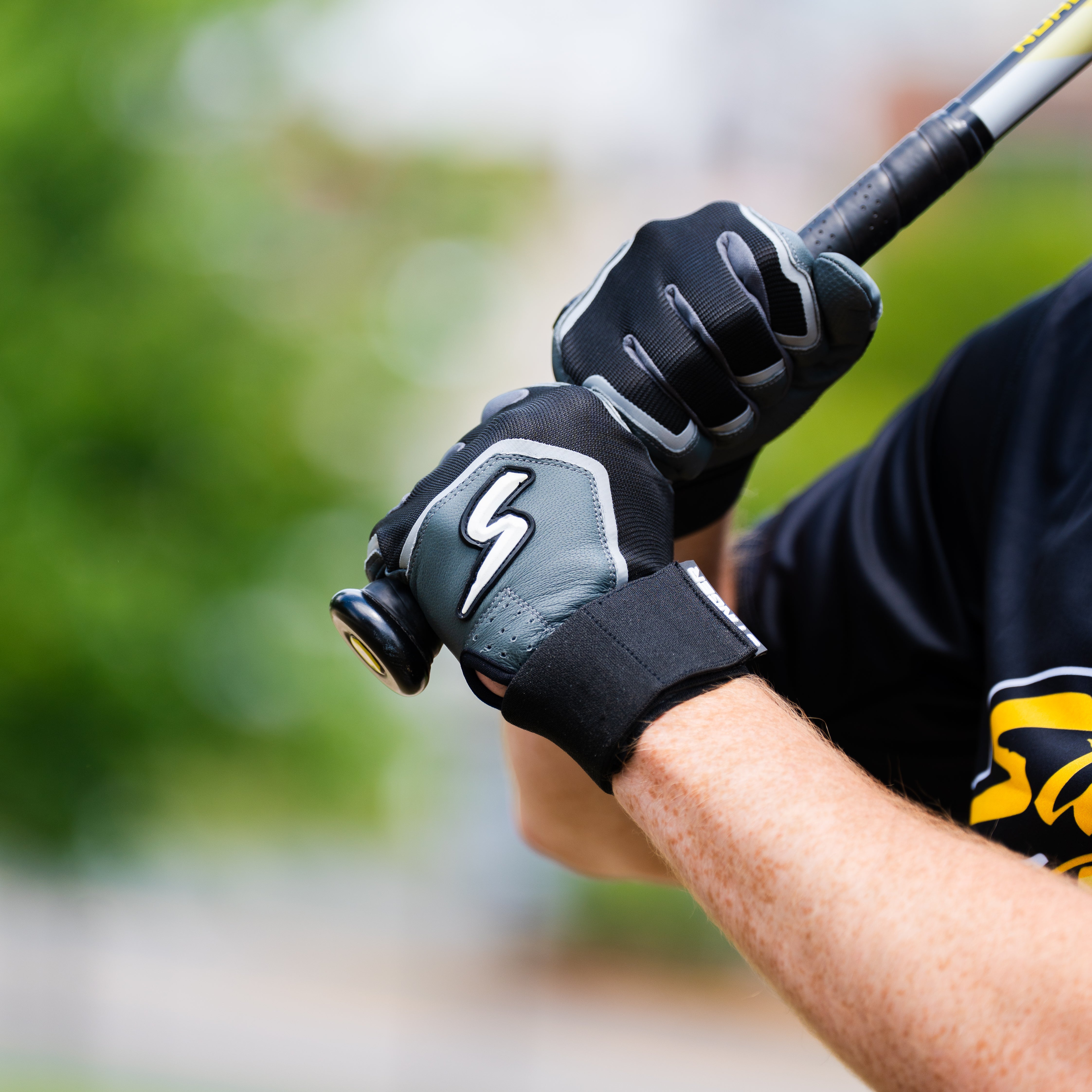 Winder Series Batting Gloves - Graphite & Black - Maximum Velocity Sports