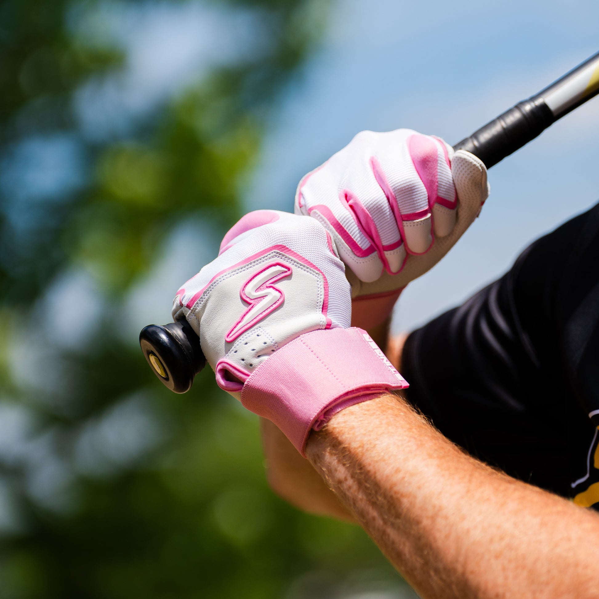 Winder Series Batting Gloves - Pink & White - Maximum Velocity Sports