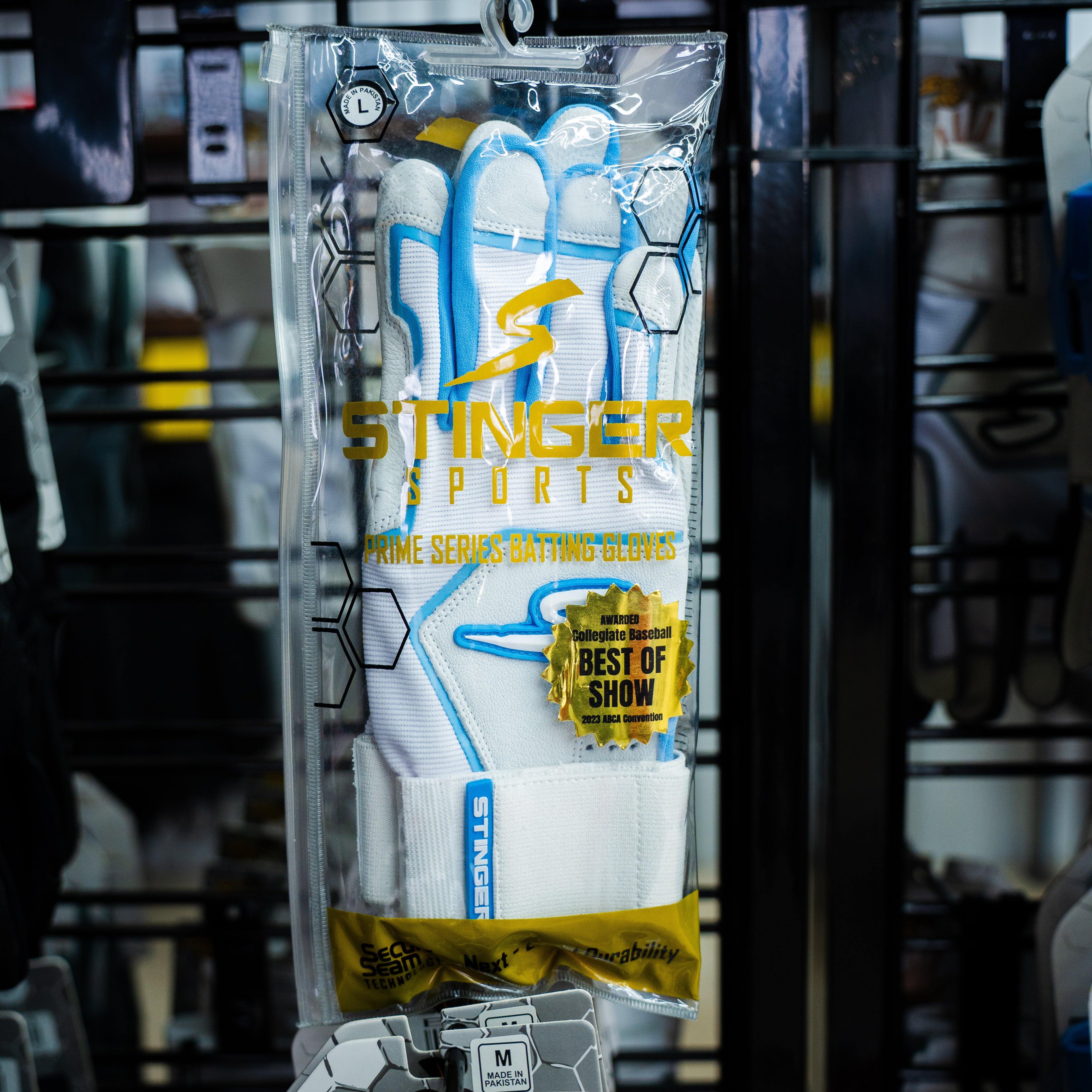 Winder Series Batting Gloves - Columbia Blue & White - Maximum Velocity Sports