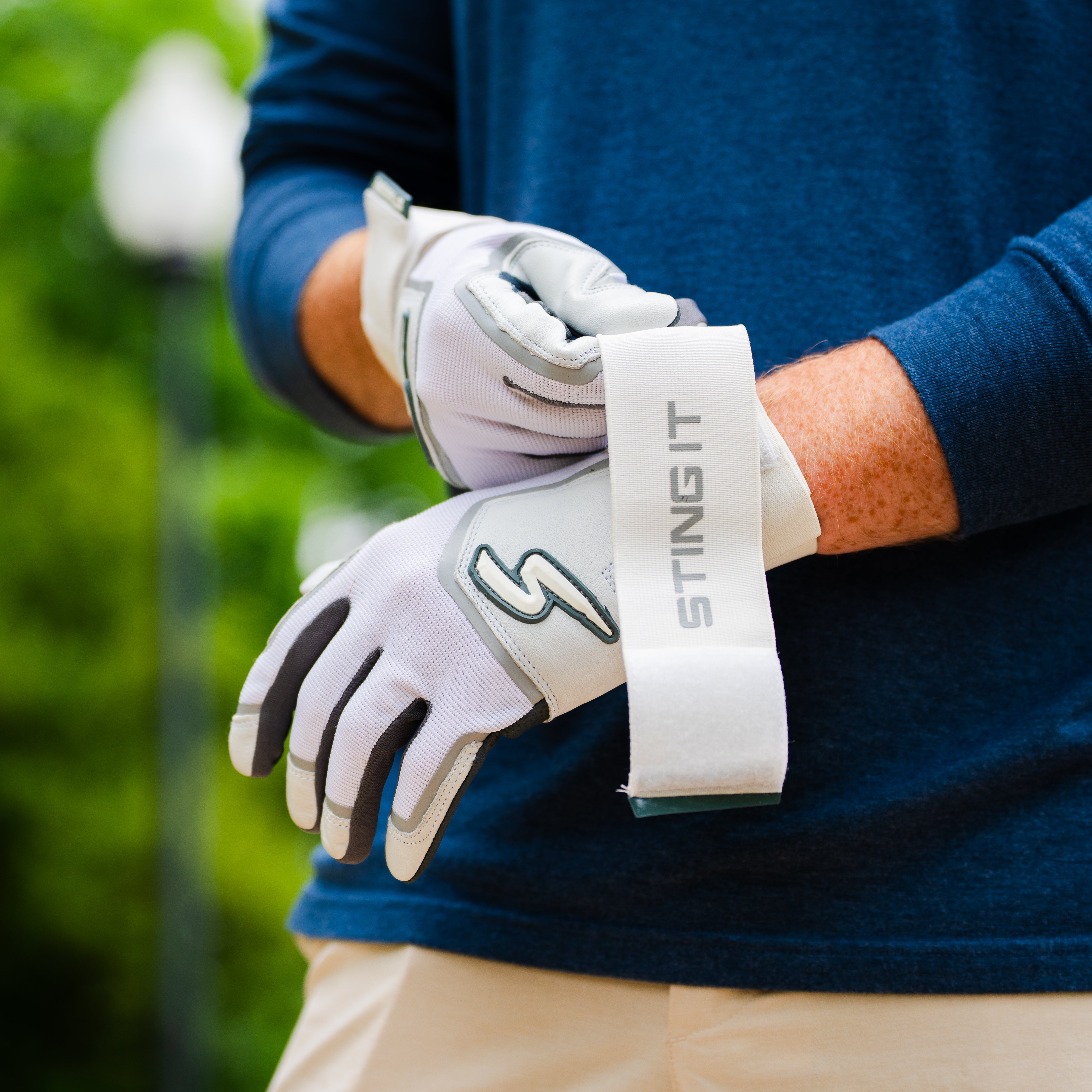 Winder Series Batting Gloves - Gray & White - Maximum Velocity Sports