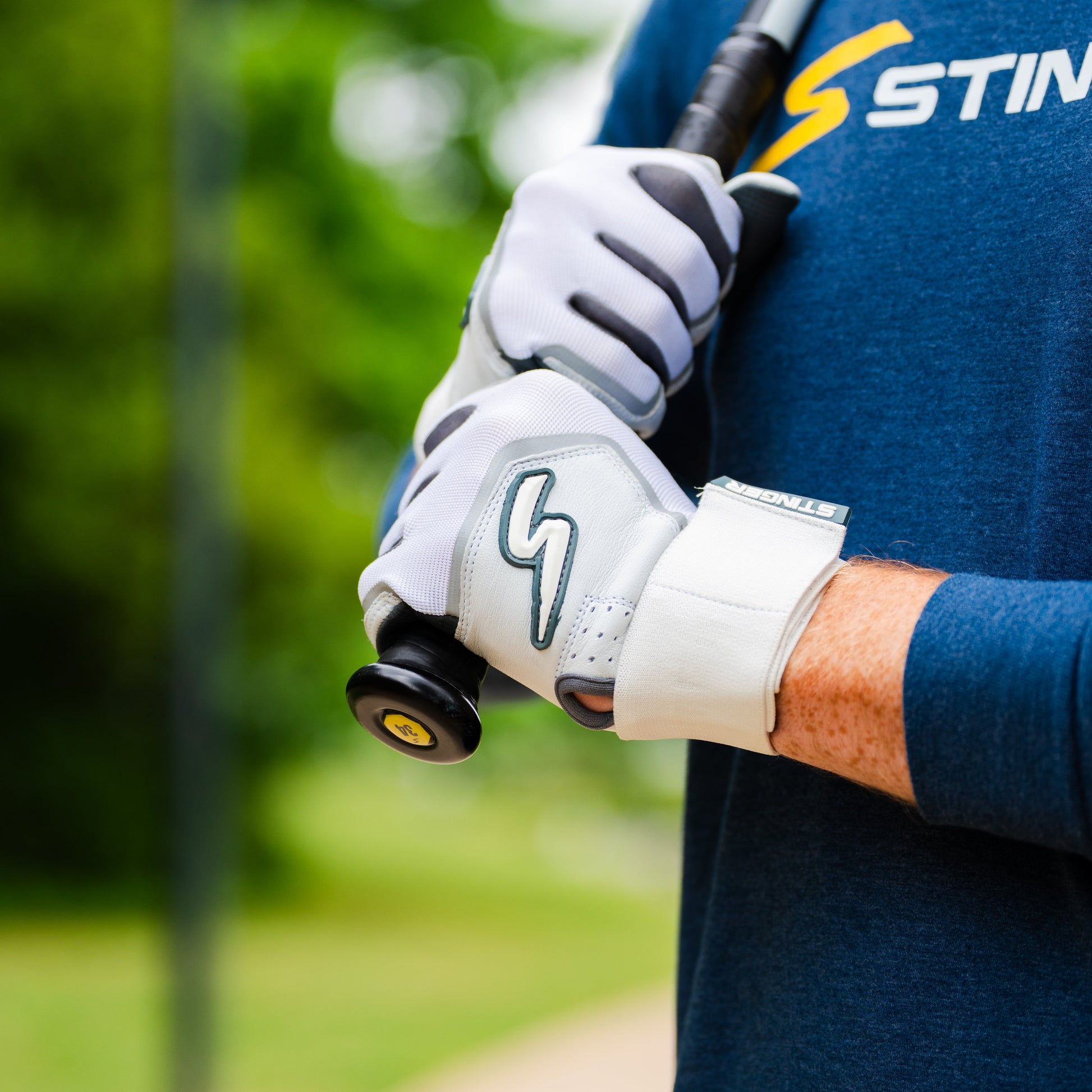 Winder Series Batting Gloves - Gray & White - Maximum Velocity Sports