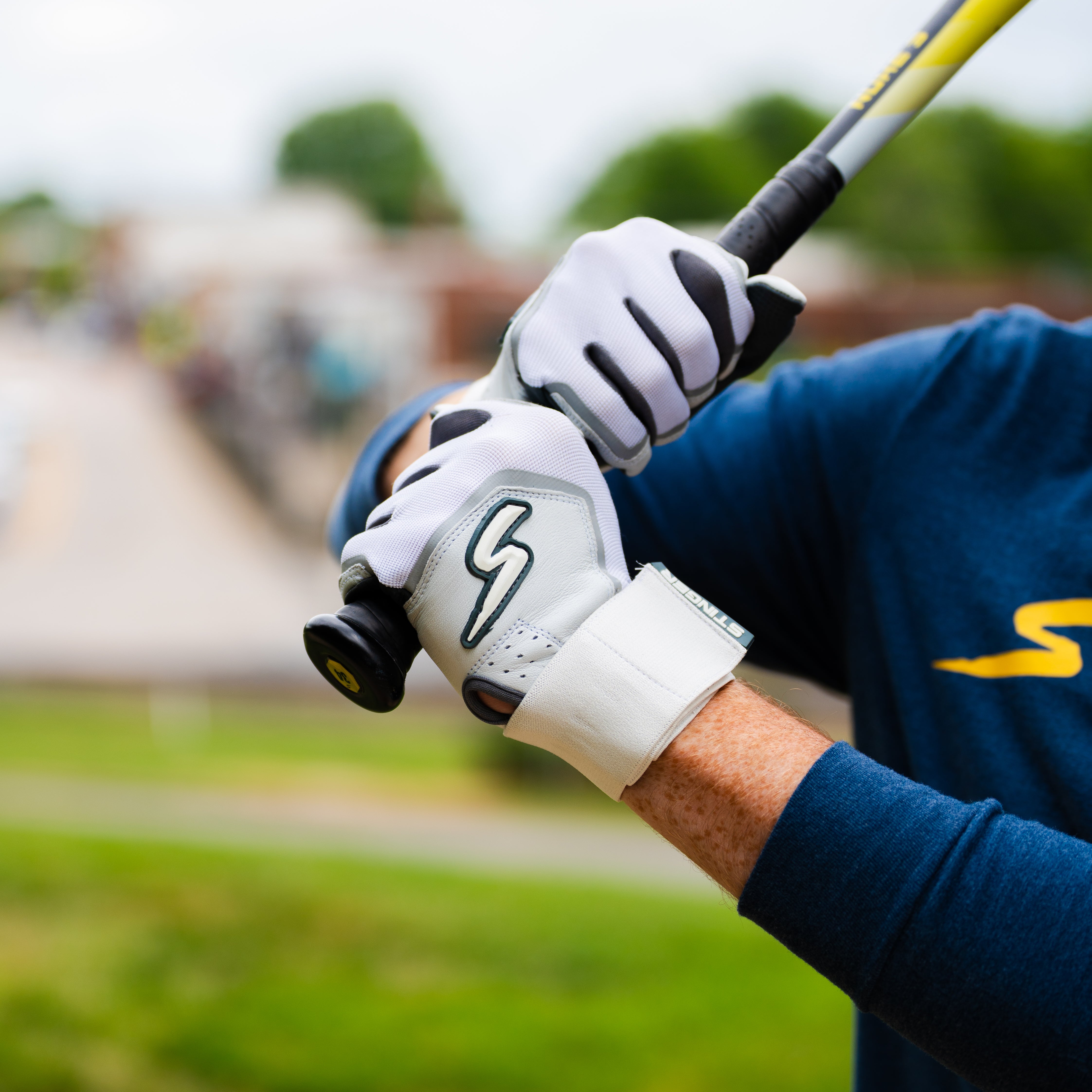 Winder Series Batting Gloves - Gray & White - Maximum Velocity Sports