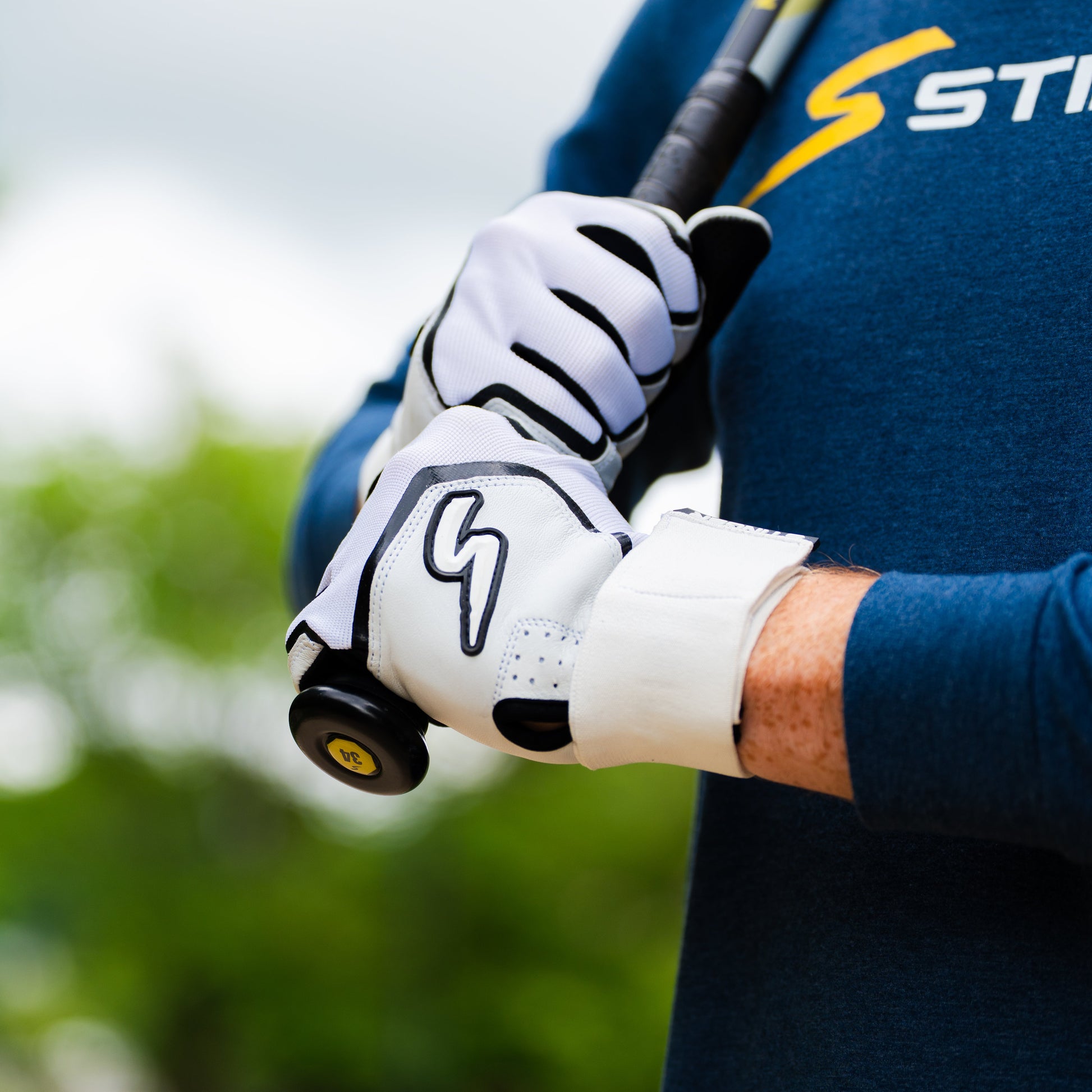 Winder Series Batting Gloves - Black & White - Maximum Velocity Sports