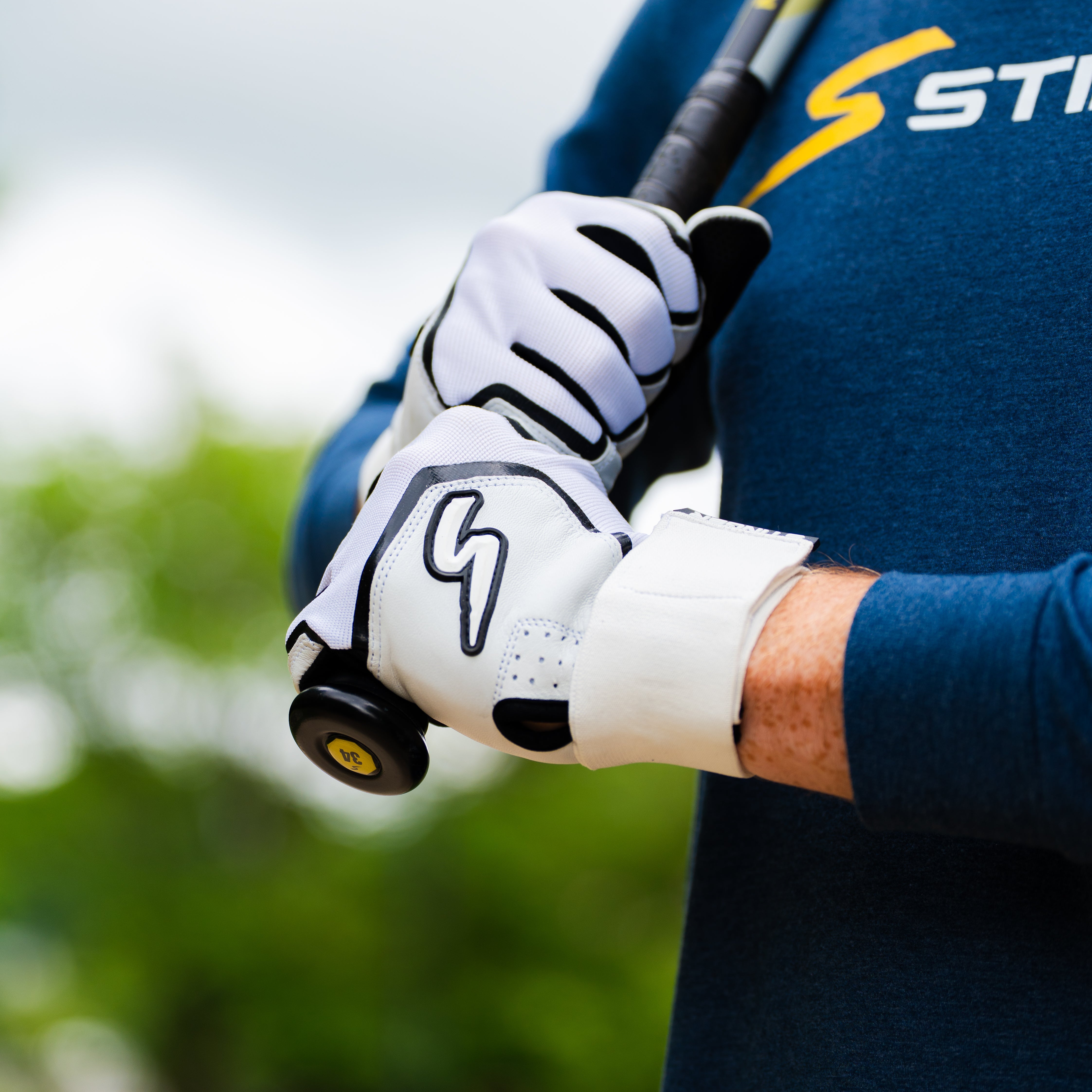 Winder Series Batting Gloves - Black & White - Maximum Velocity Sports