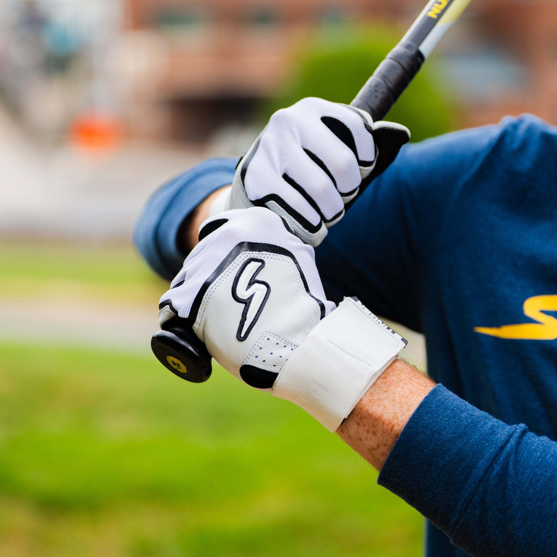 Winder Series Batting Gloves - Black & White - Maximum Velocity Sports
