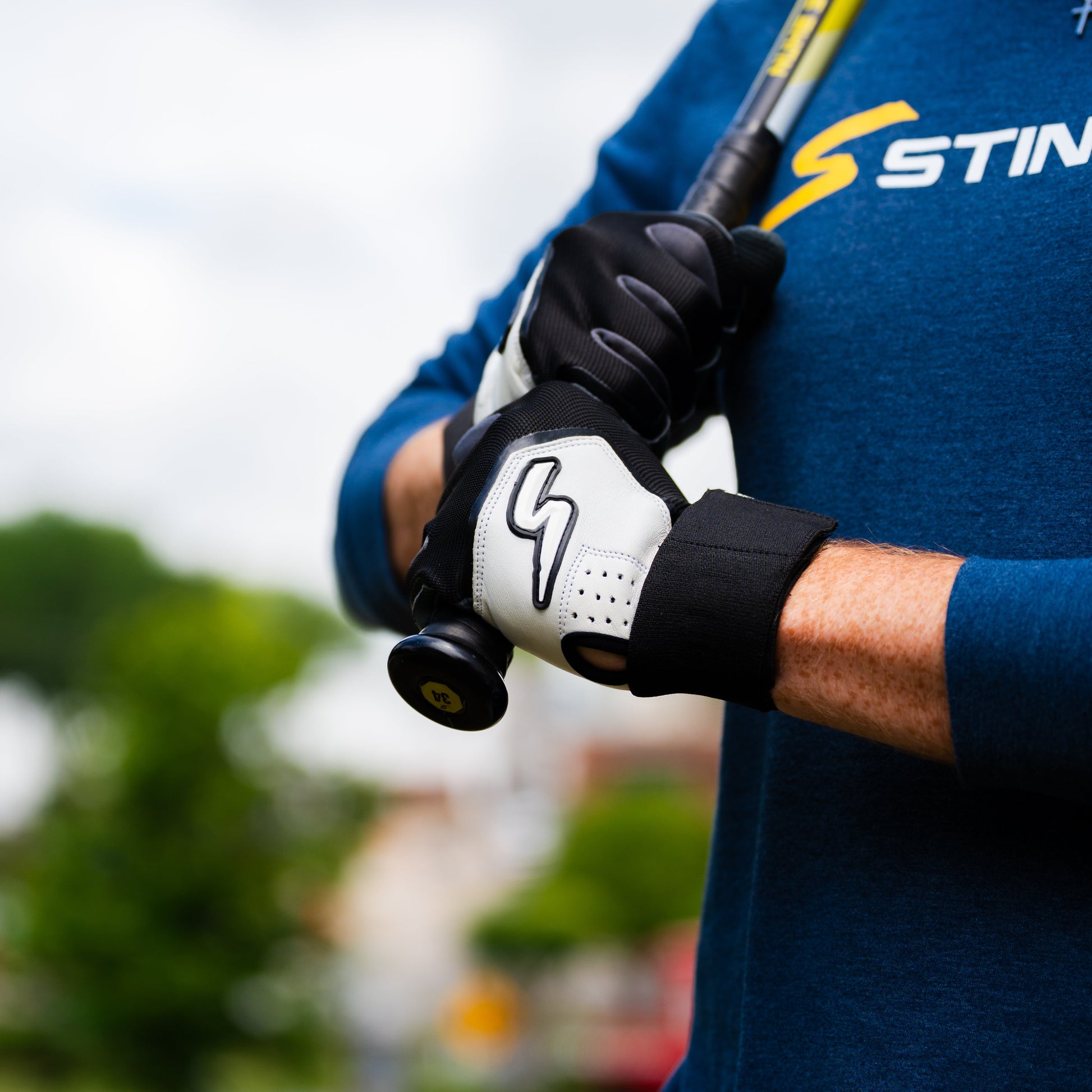 Winder Series Batting Gloves - Graphite/Black & White - Maximum Velocity Sports