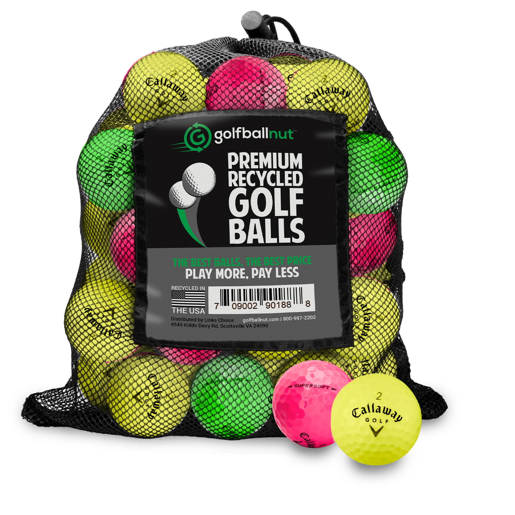 Used Callaway Color Mix Golf Balls - Mesh Bag - Maximum Velocity Sports