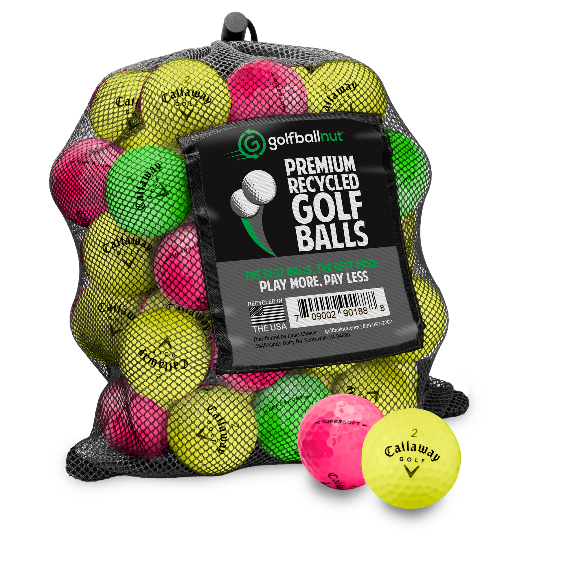 Used Callaway Color Mix Golf Balls - Mesh Bag - Maximum Velocity Sports
