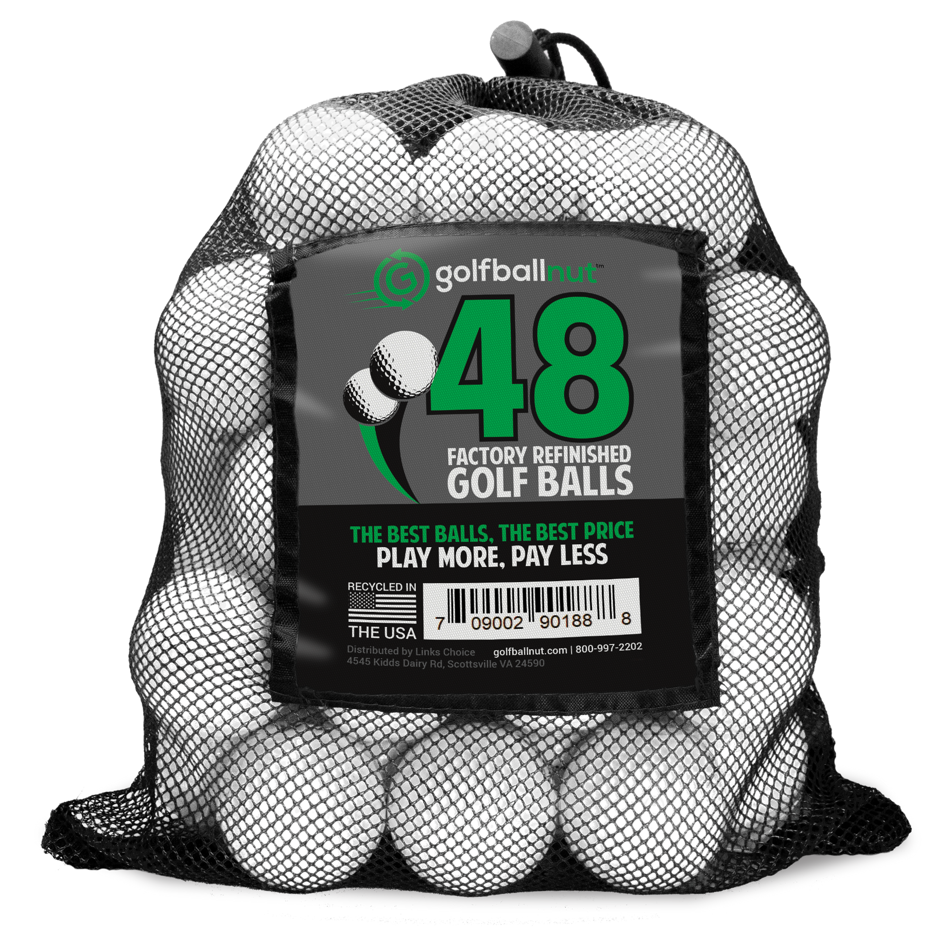 Titleist Pro V1 2022 Factory Refinished MInt Used Golf Balls With Mesh Bag - Maximum Velocity Sports