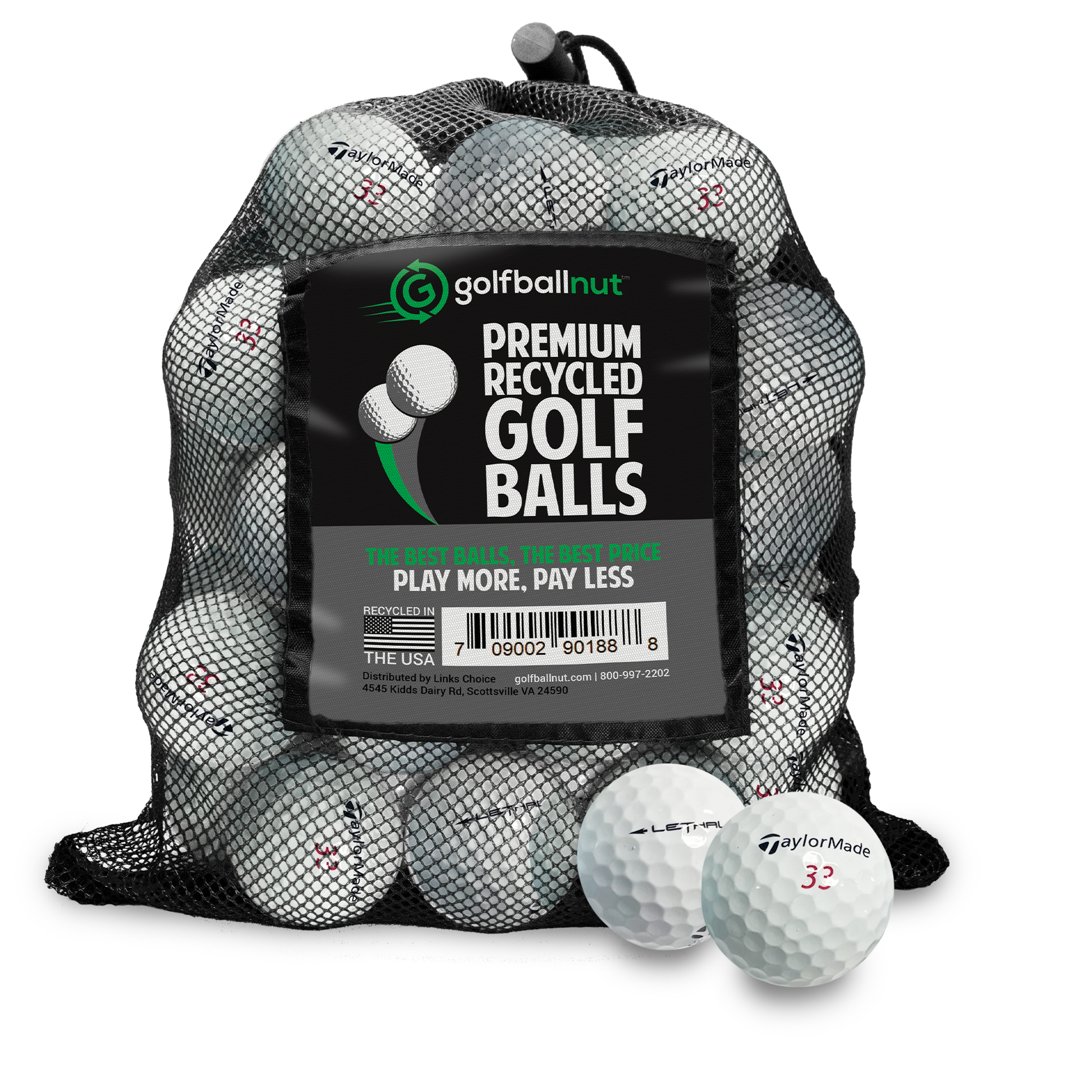 Used TaylorMade Mix Golf Balls - Mesh Bag - Maximum Velocity Sports