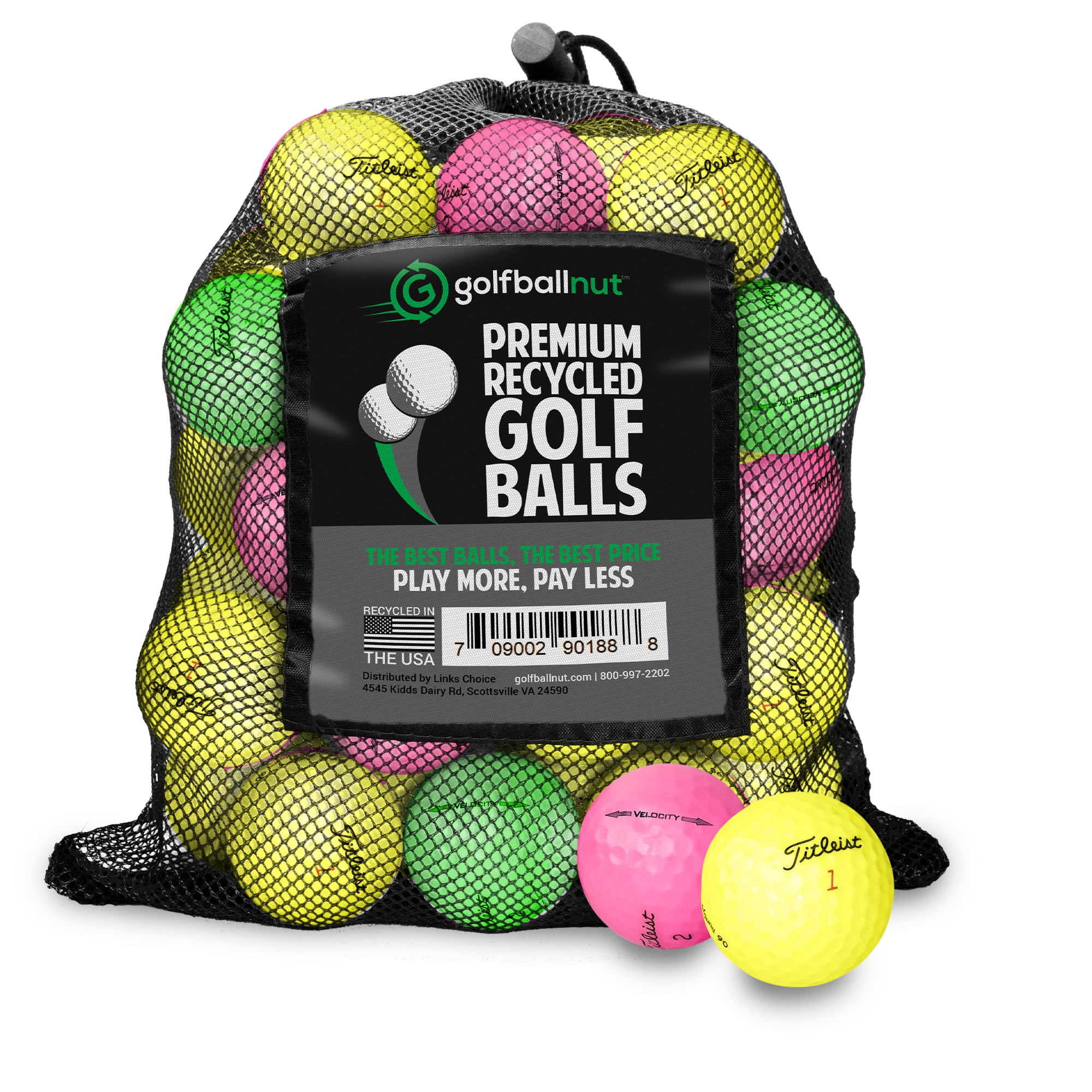 Used Titleist Color Mix Golf Balls - Mesh Bag - Maximum Velocity Sports