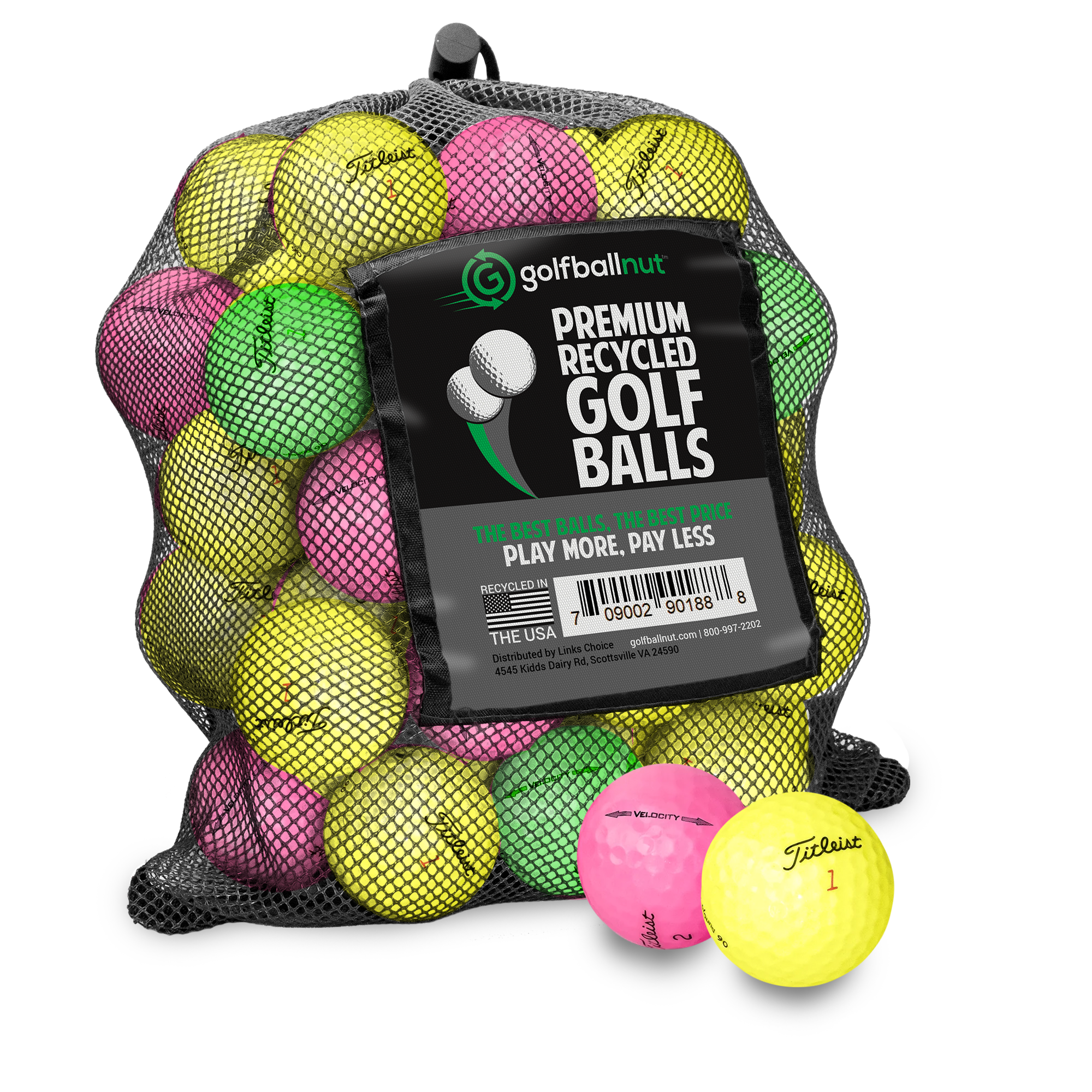 Used Titleist Color Mix Golf Balls - Mesh Bag - Maximum Velocity Sports