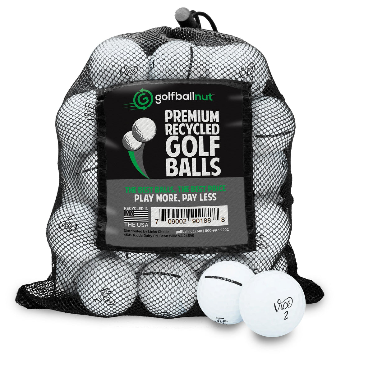 Used Vice Mix Golf Balls - Mesh Bag - Maximum Velocity Sports
