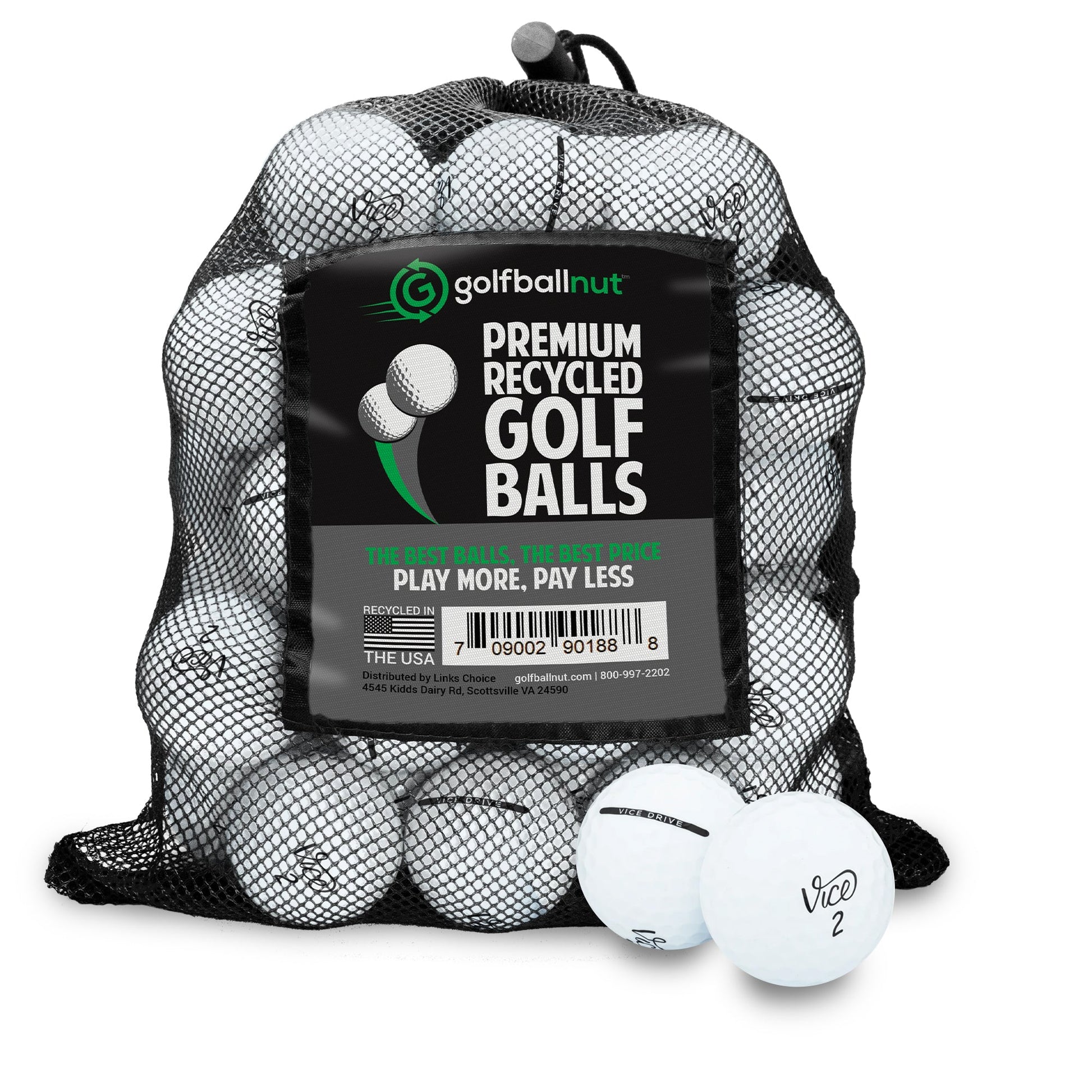 Used Vice Mix Golf Balls - Mesh Bag - Maximum Velocity Sports