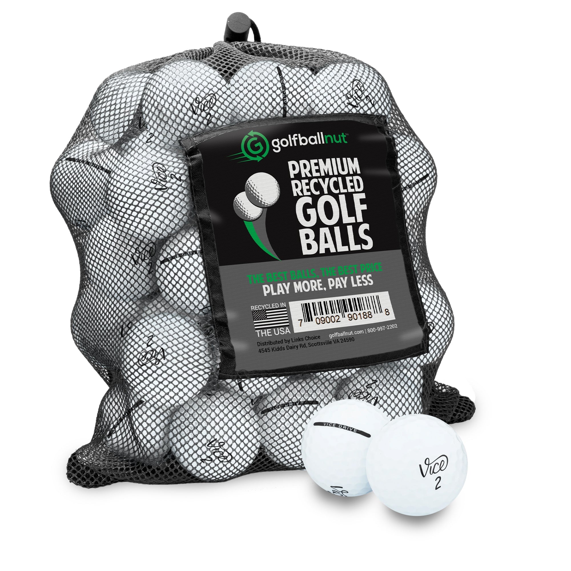 Used Vice Mix Golf Balls - Mesh Bag - Maximum Velocity Sports