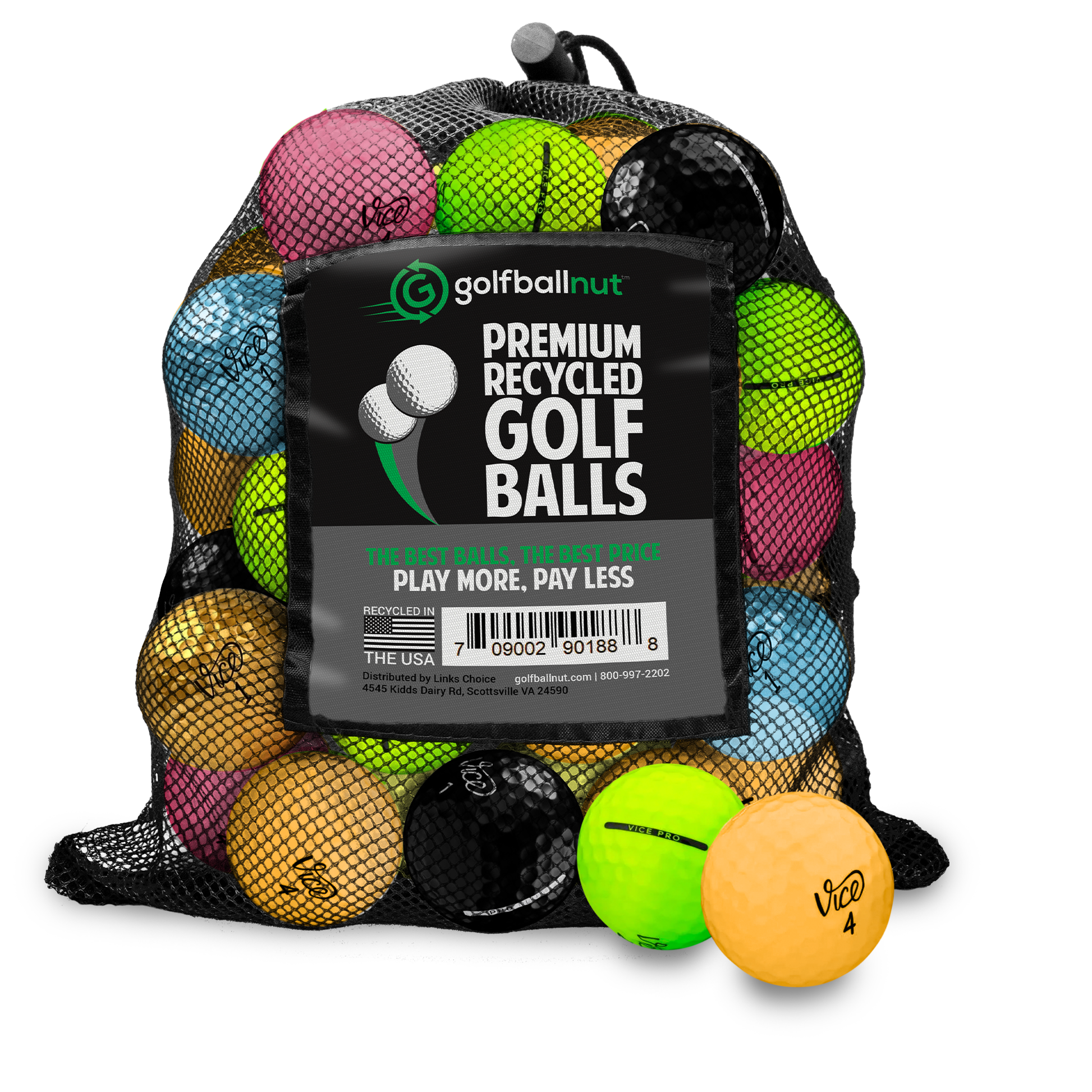 Used TaylorMade Color Mix Golf Balls - Mesh Bag - Maximum Velocity Sports
