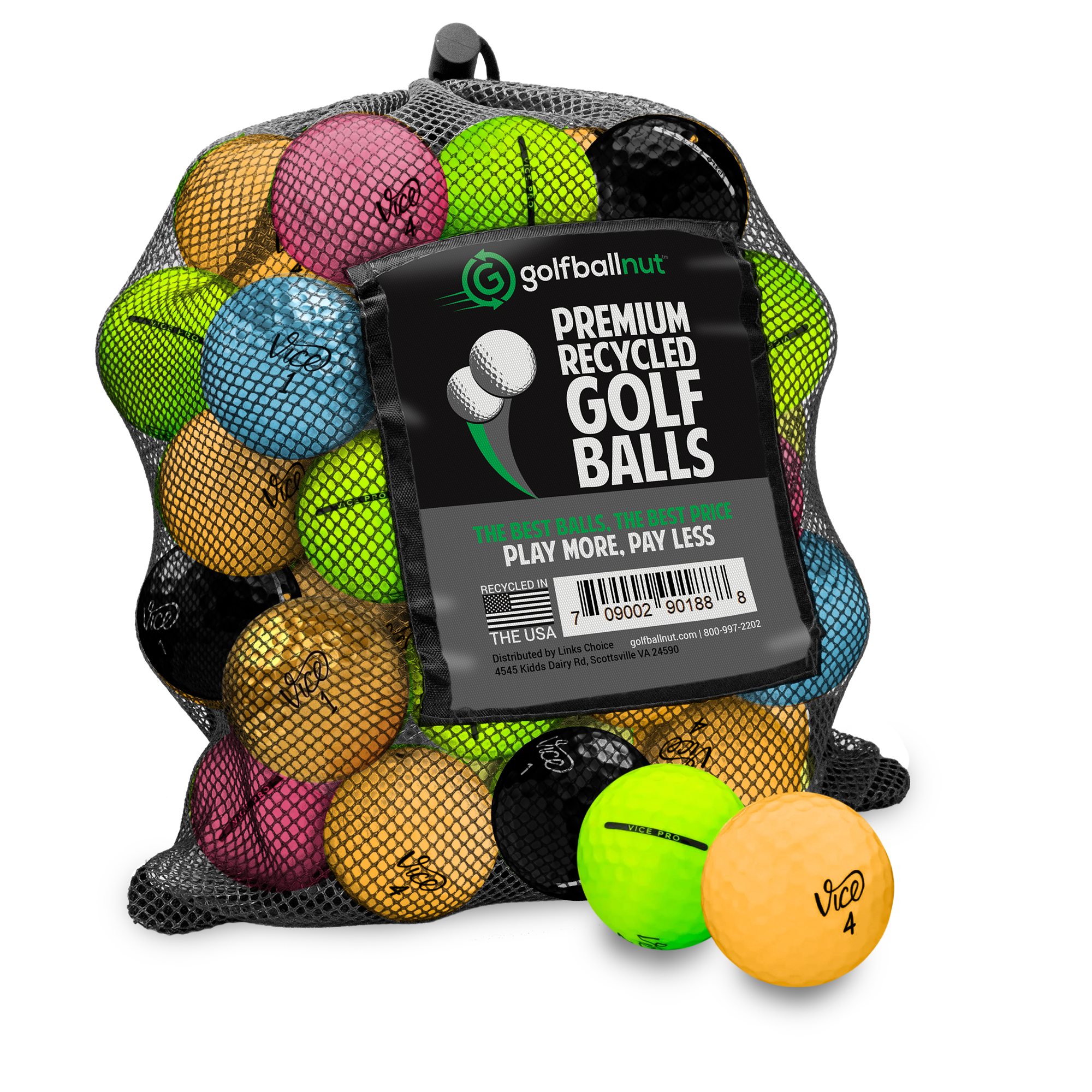 Used TaylorMade Color Mix Golf Balls - Mesh Bag - Maximum Velocity Sports