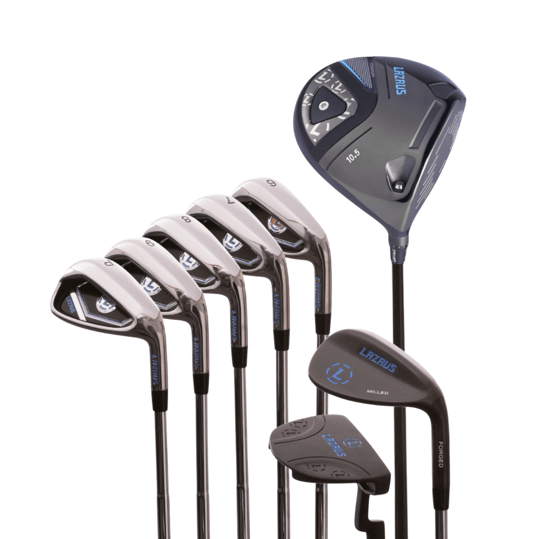 Lazrus Golf 8 pc Set - LAZ2 Driver, 6-PW Irons, 52° Wedge, Putter - Maximum Velocity Sports