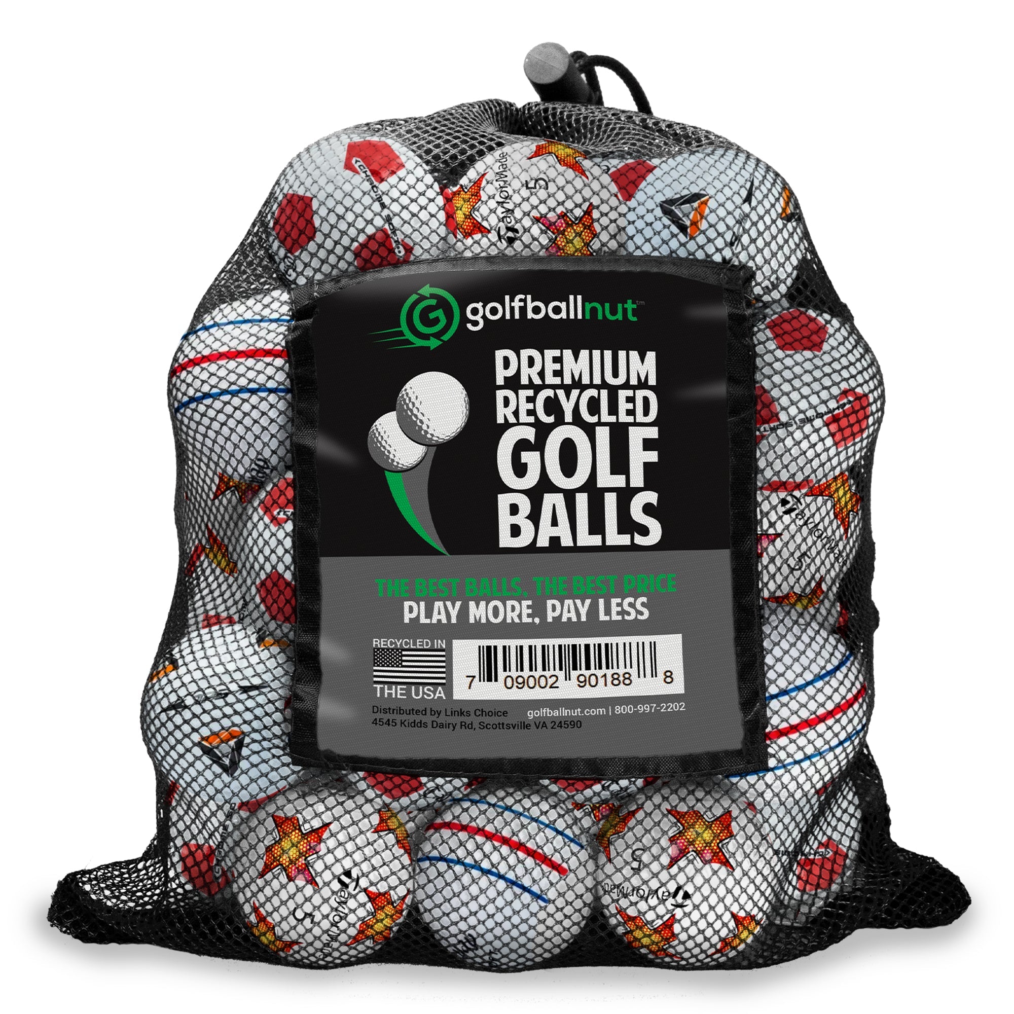 Recycled Mix of Assorted Callaway & TaylorMade Logo & Stripe Balls – 48 Count - Maximum Velocity Sports