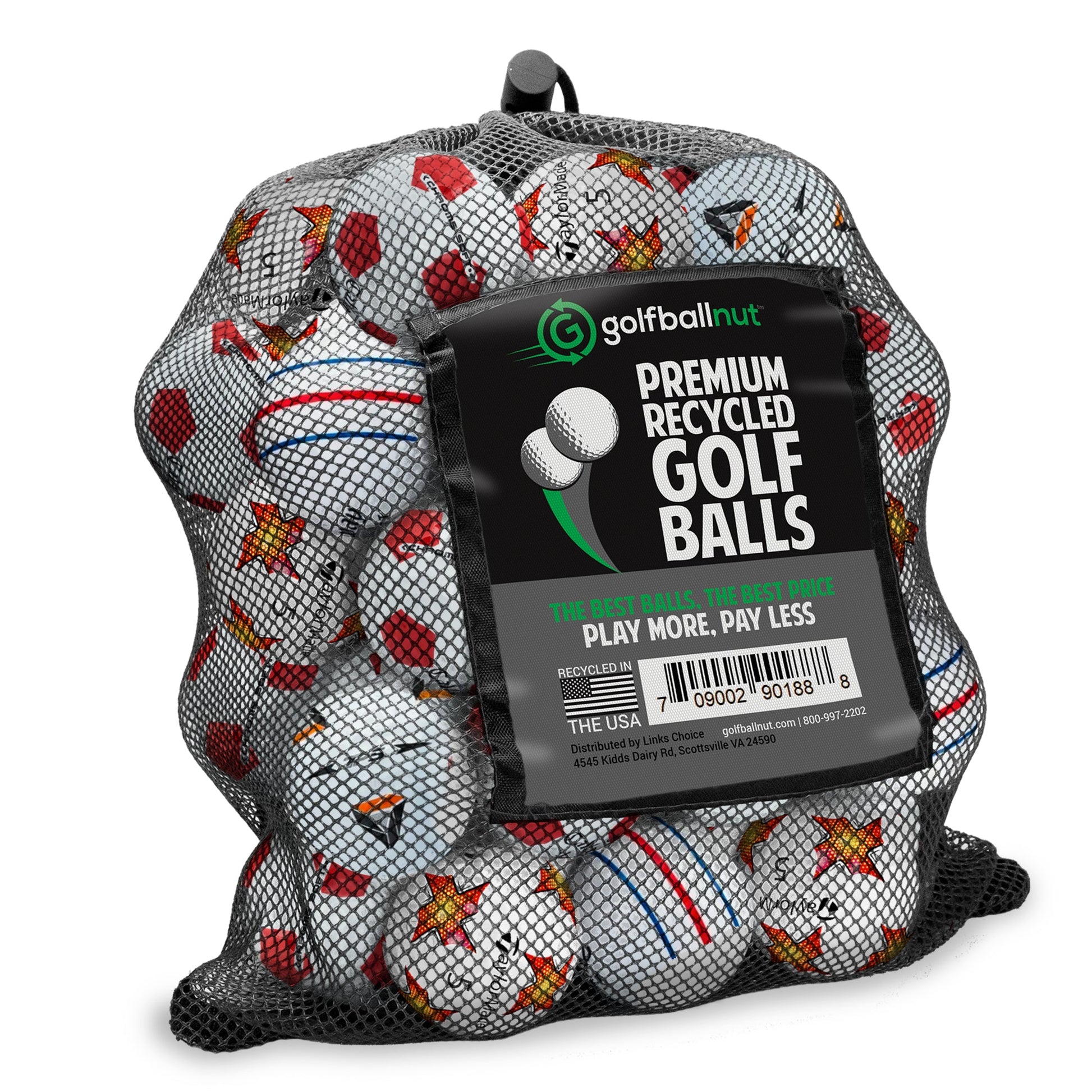 Recycled Mix of Assorted Callaway & TaylorMade Logo & Stripe Balls – 48 Count - Maximum Velocity Sports