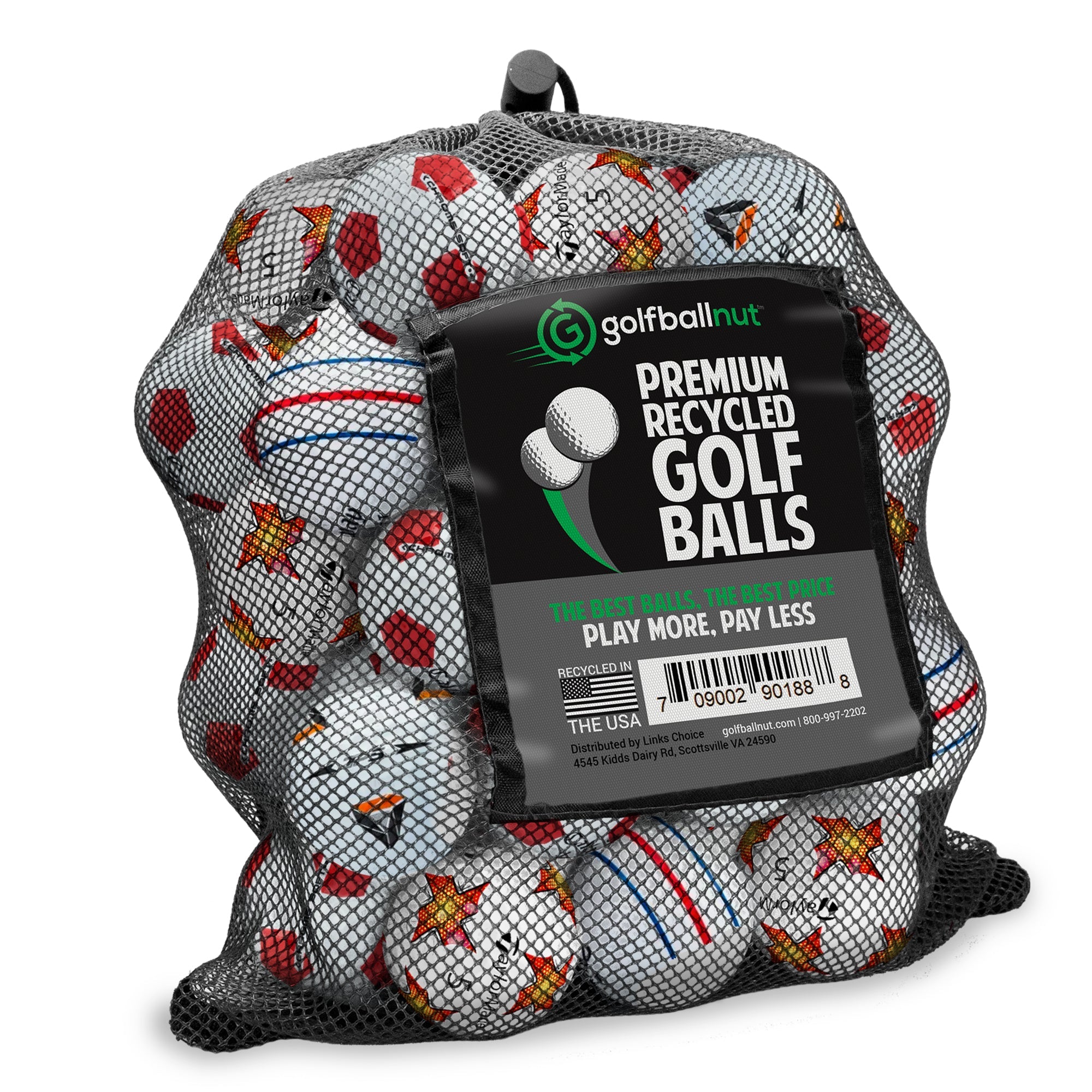 Recycled Mix of Assorted Callaway & TaylorMade Logo & Stripe Balls – 48 Count - Maximum Velocity Sports