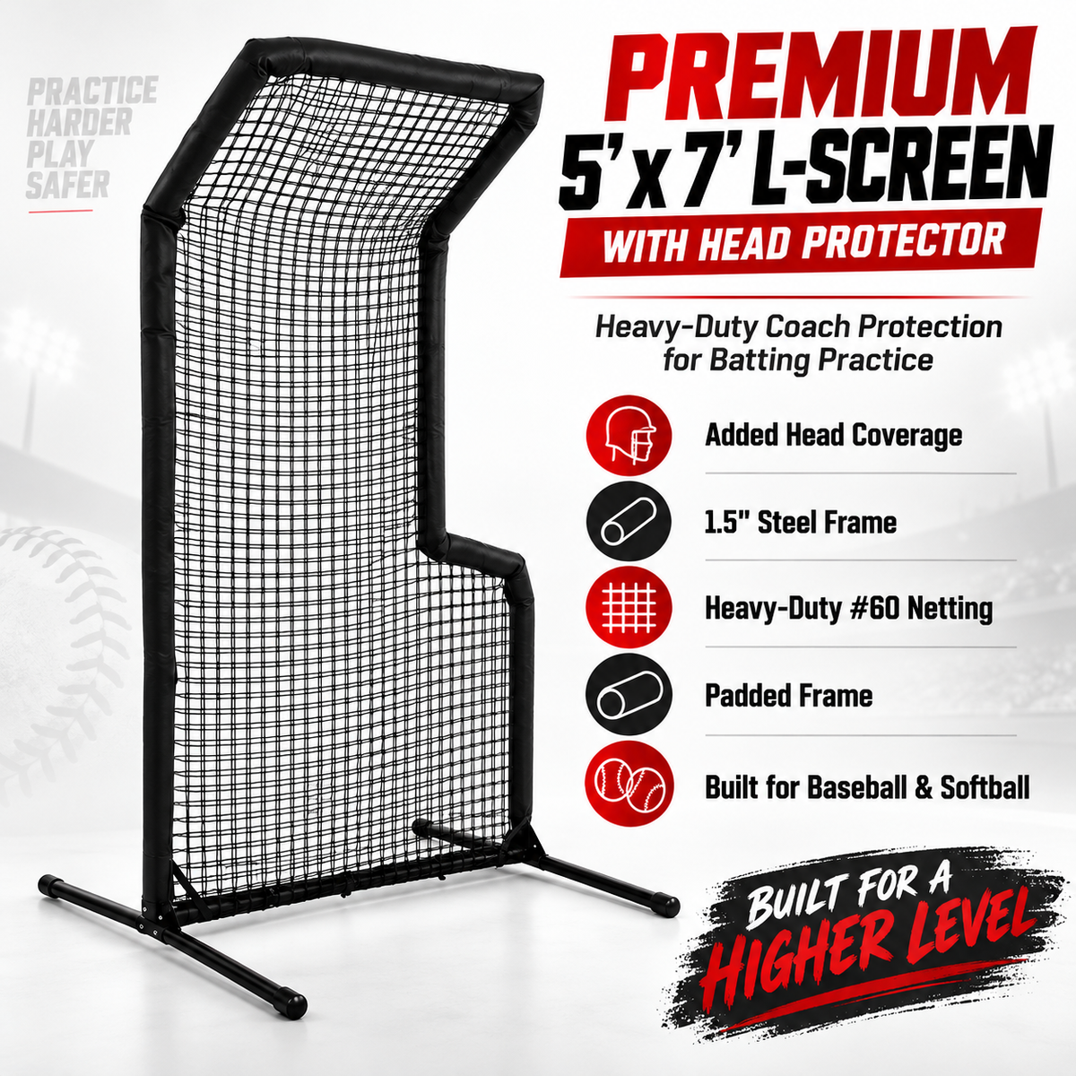 Premium 5' x 7' L-Screen with Head Protector
